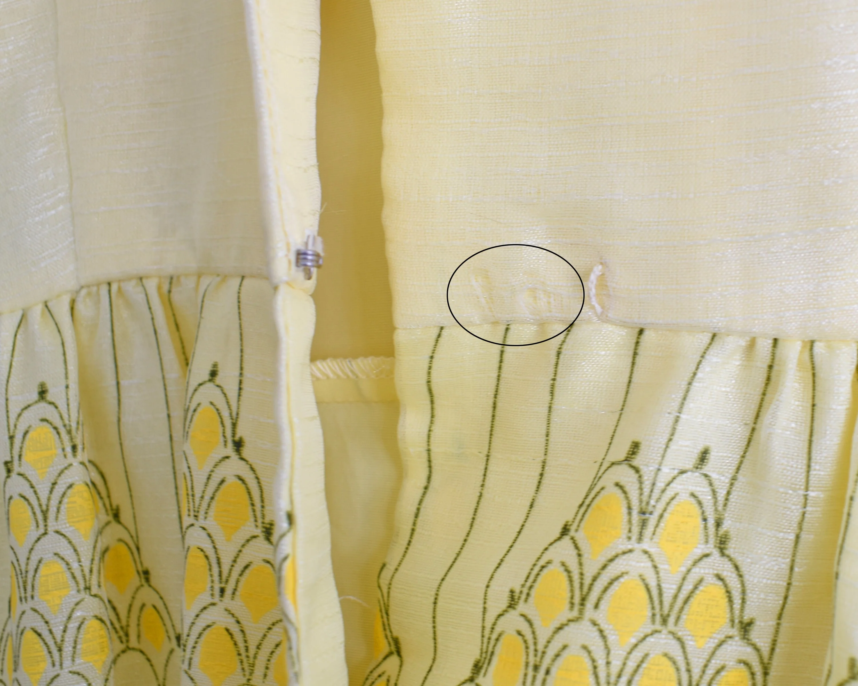 70s Dress Vintage 70s Yellow Floral Maxi Dress Button Up Long Sleeve Shirt Dress Hostess Gown, Medium Large by Alfred Shaheen - Image 10