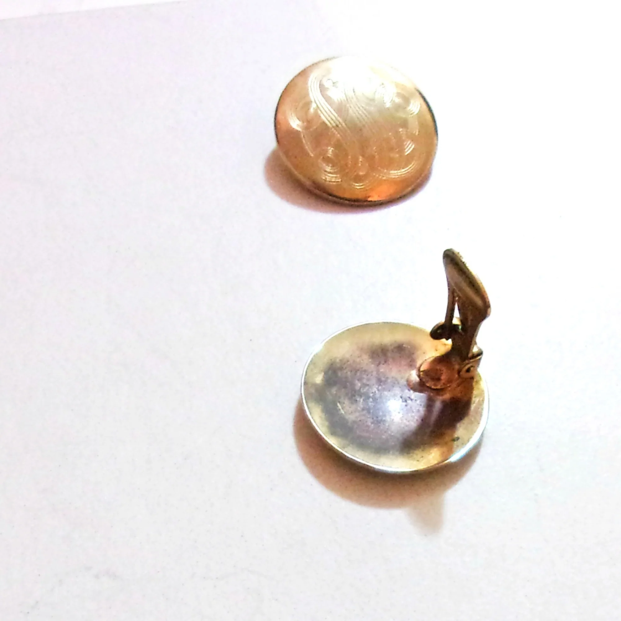 70s Earrings Clip On Scroll Design Goldtone By Alice - Image 3