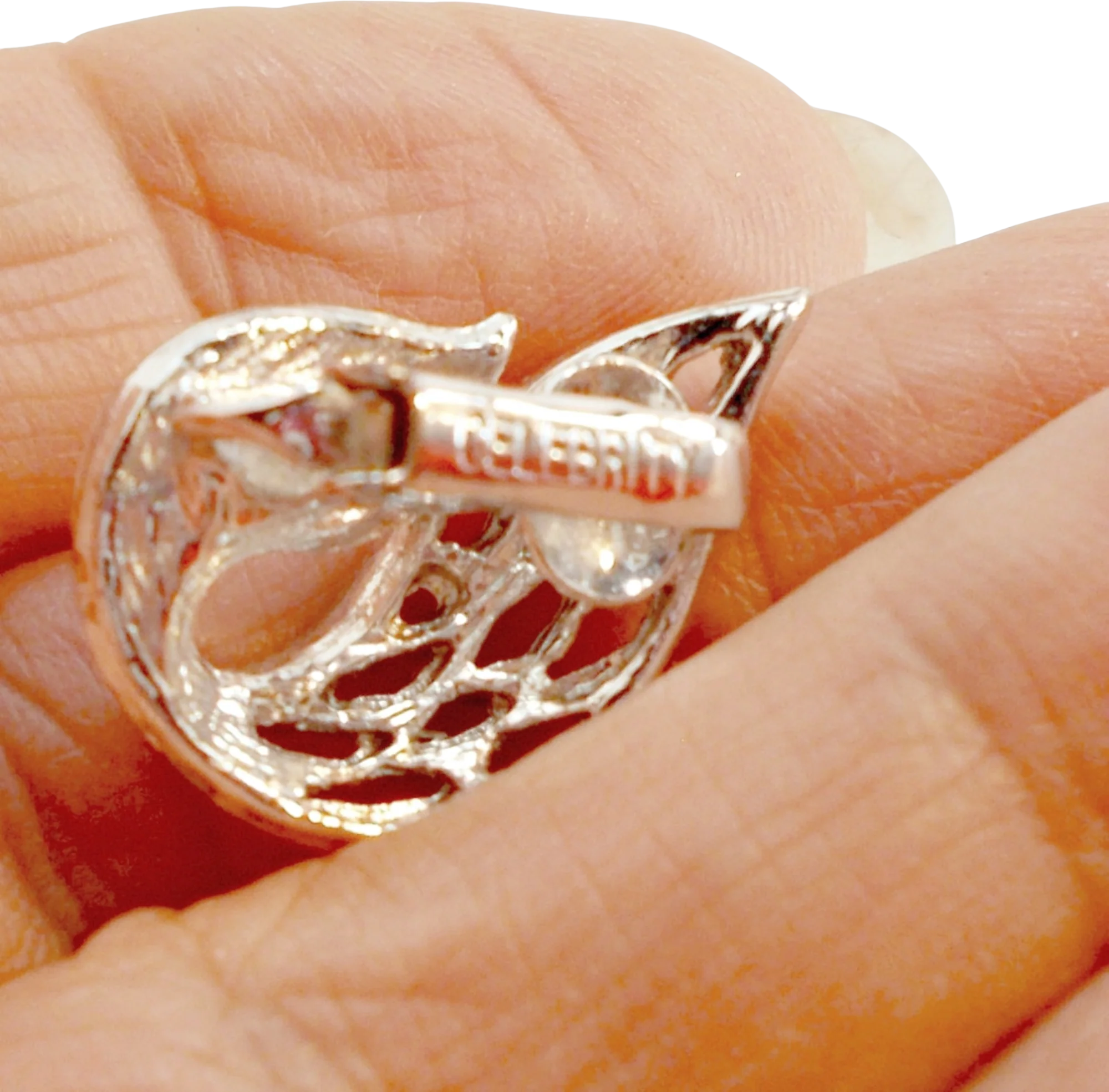70s Earrings Clip On Silvertone Openwork By Celebrity - Image 2