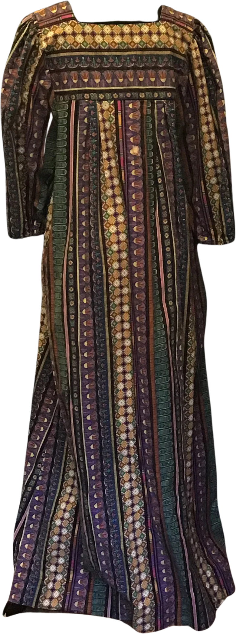 70s Earth Colored Printed Caftan By Krist Gudnason - Image 2