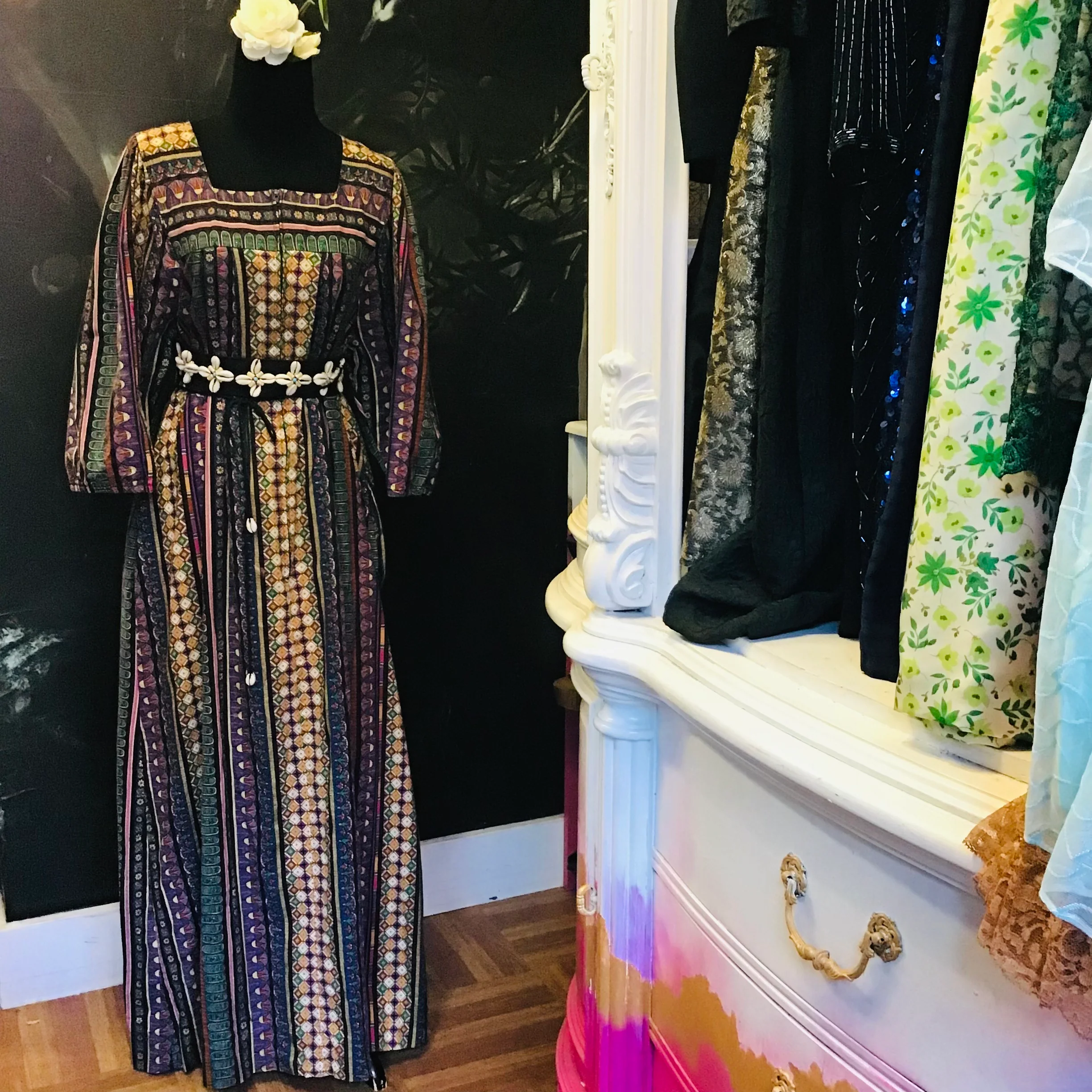 70s Earth Colored Printed Caftan By Krist Gudnason - Image 3