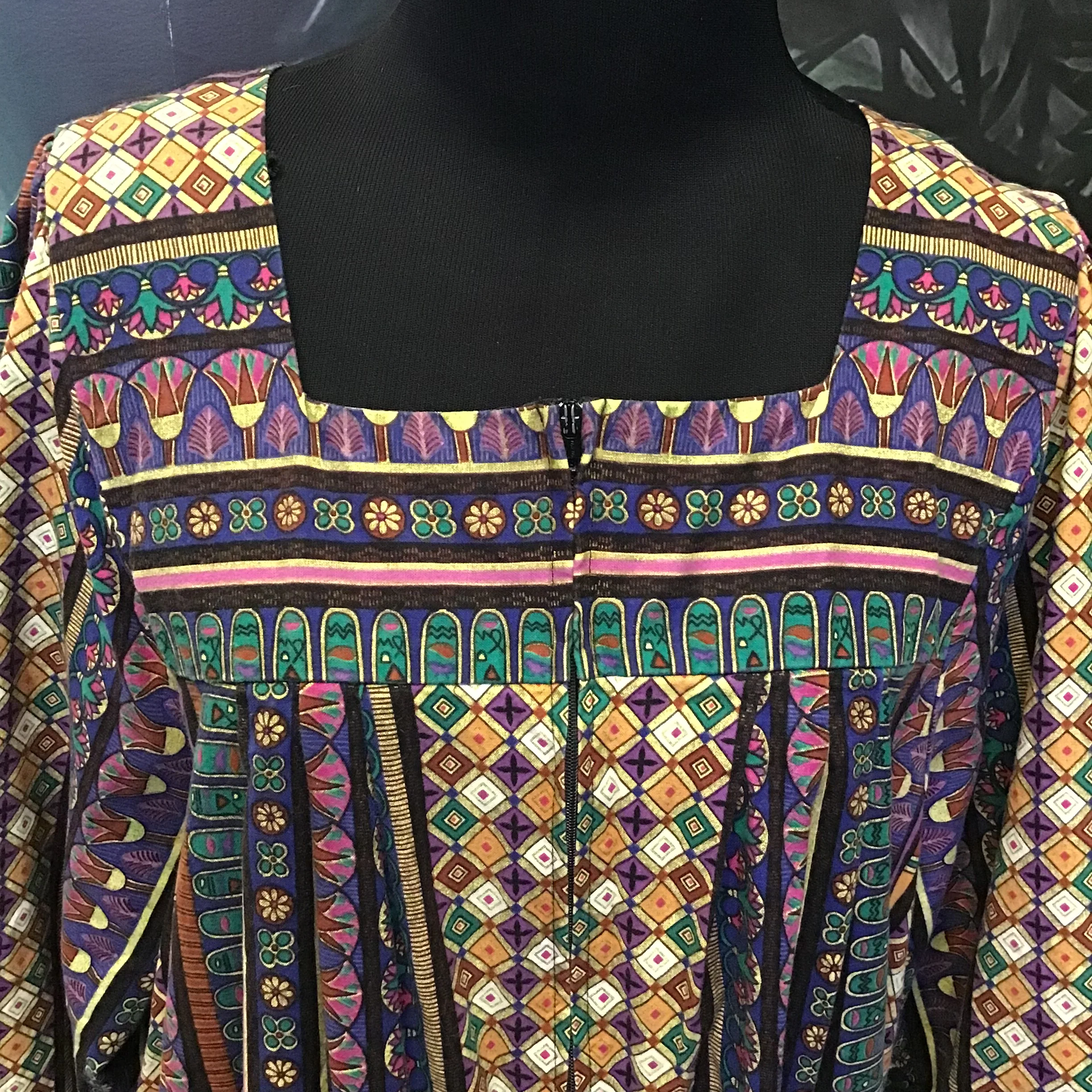 70s Earth Colored Printed Caftan By Krist Gudnason - Image 4