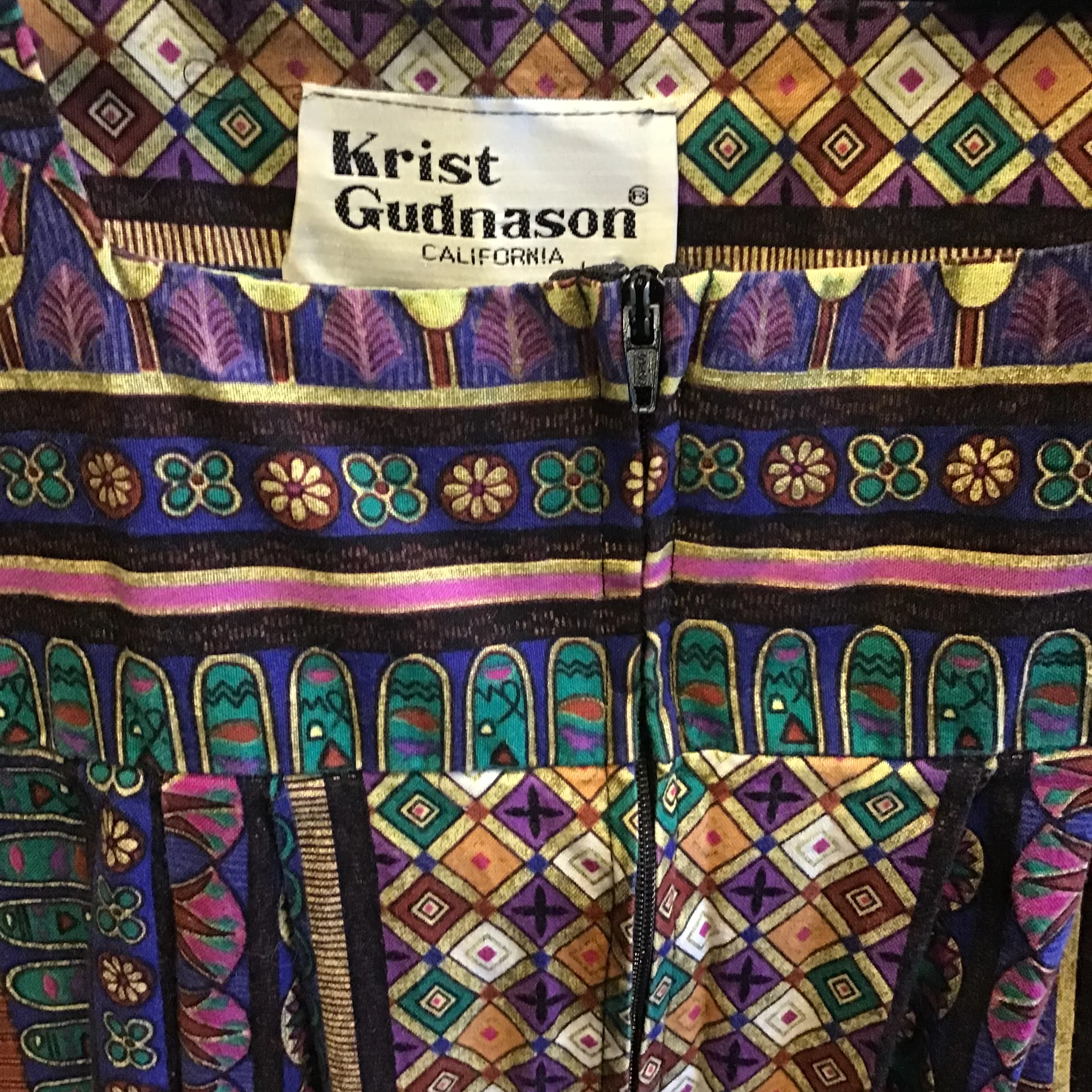70s Earth Colored Printed Caftan By Krist Gudnason - Image 5