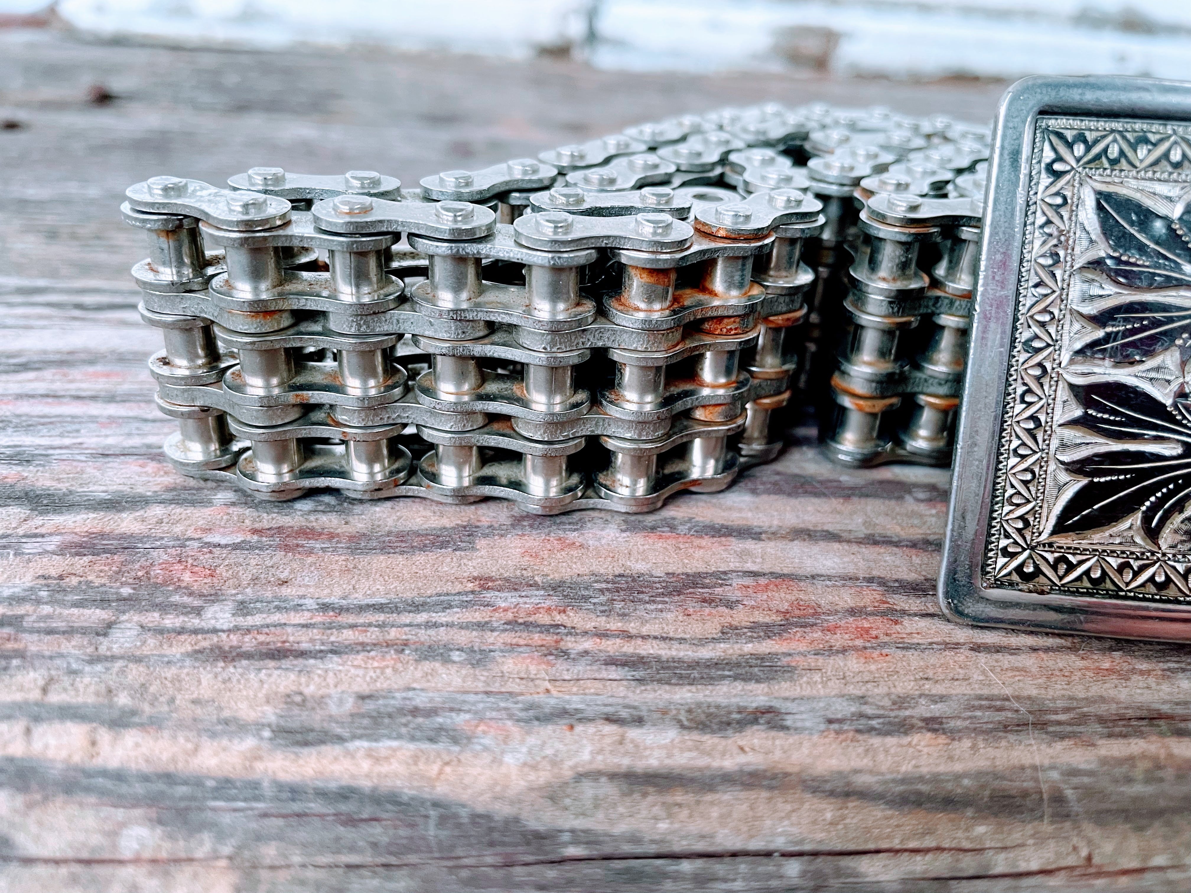 70s Easy Rider Sportster Motorcycle Chain Biker Belt - Image 12