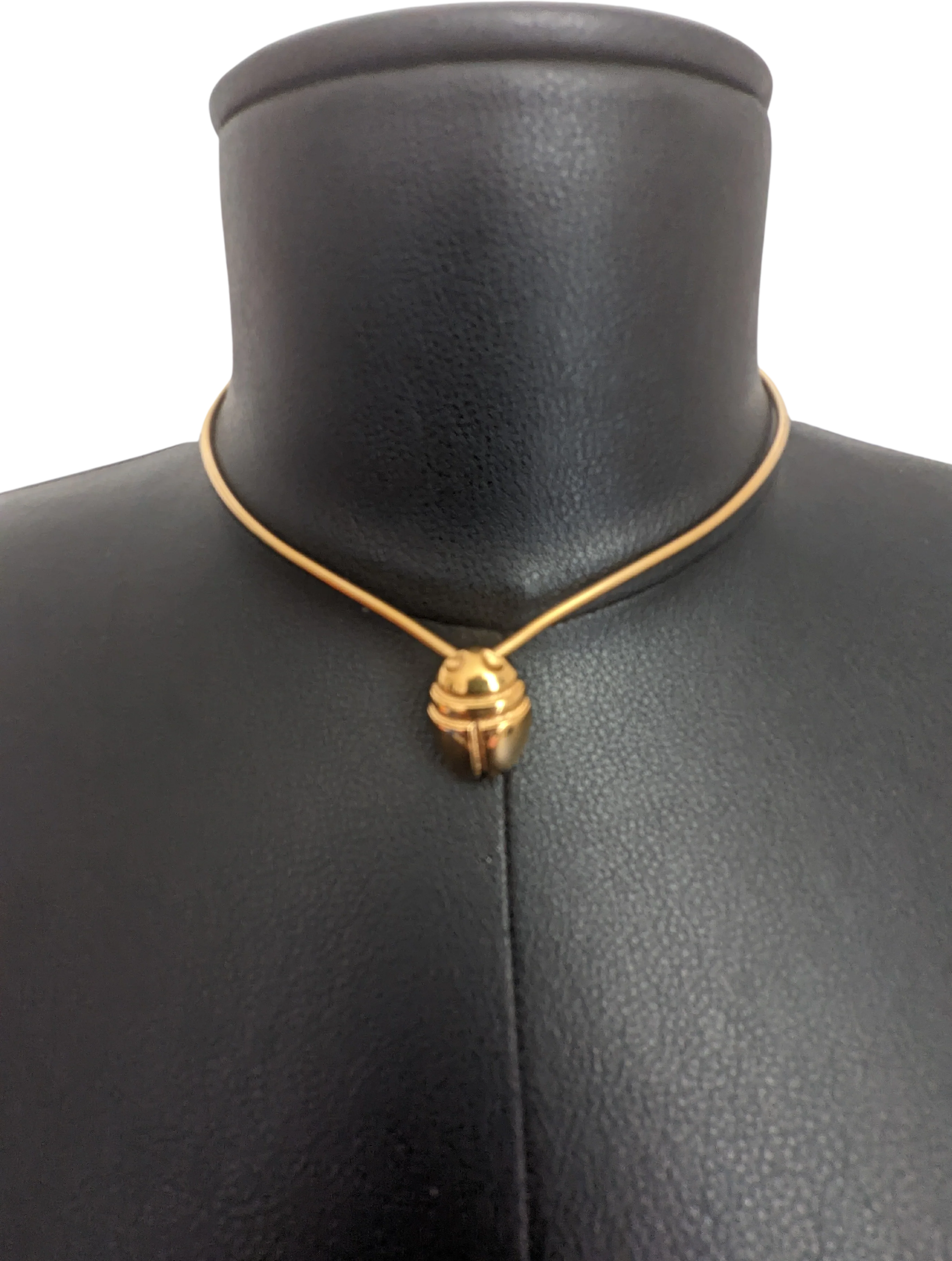 70s Egyptian Revival Gold Necklace By Monet