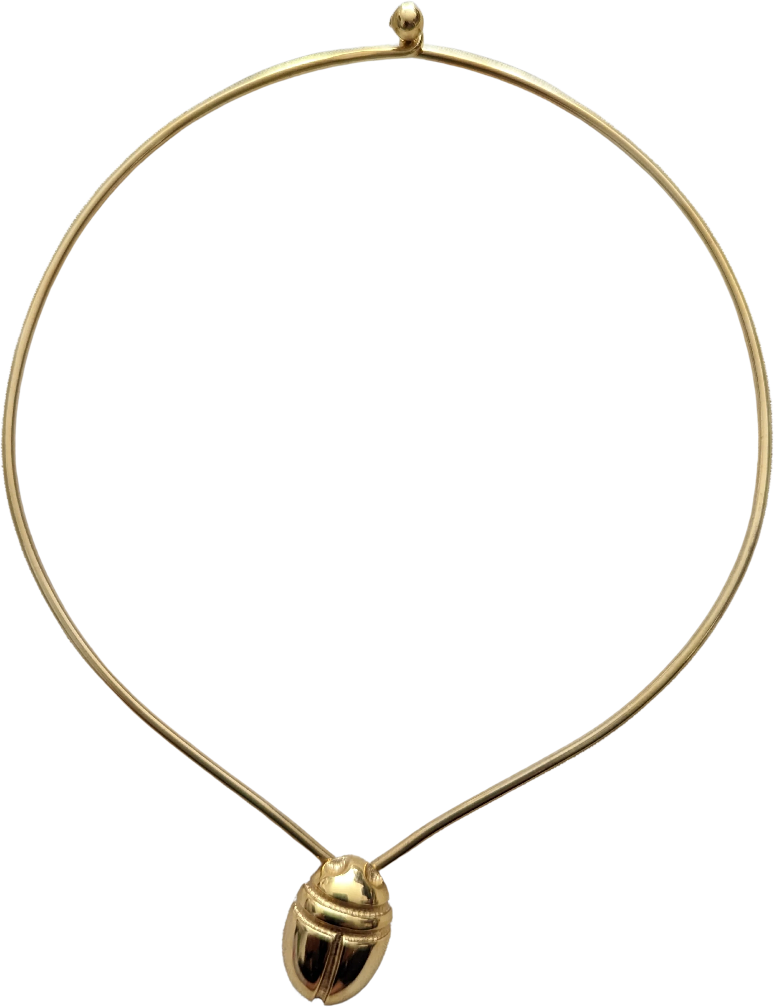 70s Egyptian Revival Gold Necklace By Monet - Image 2