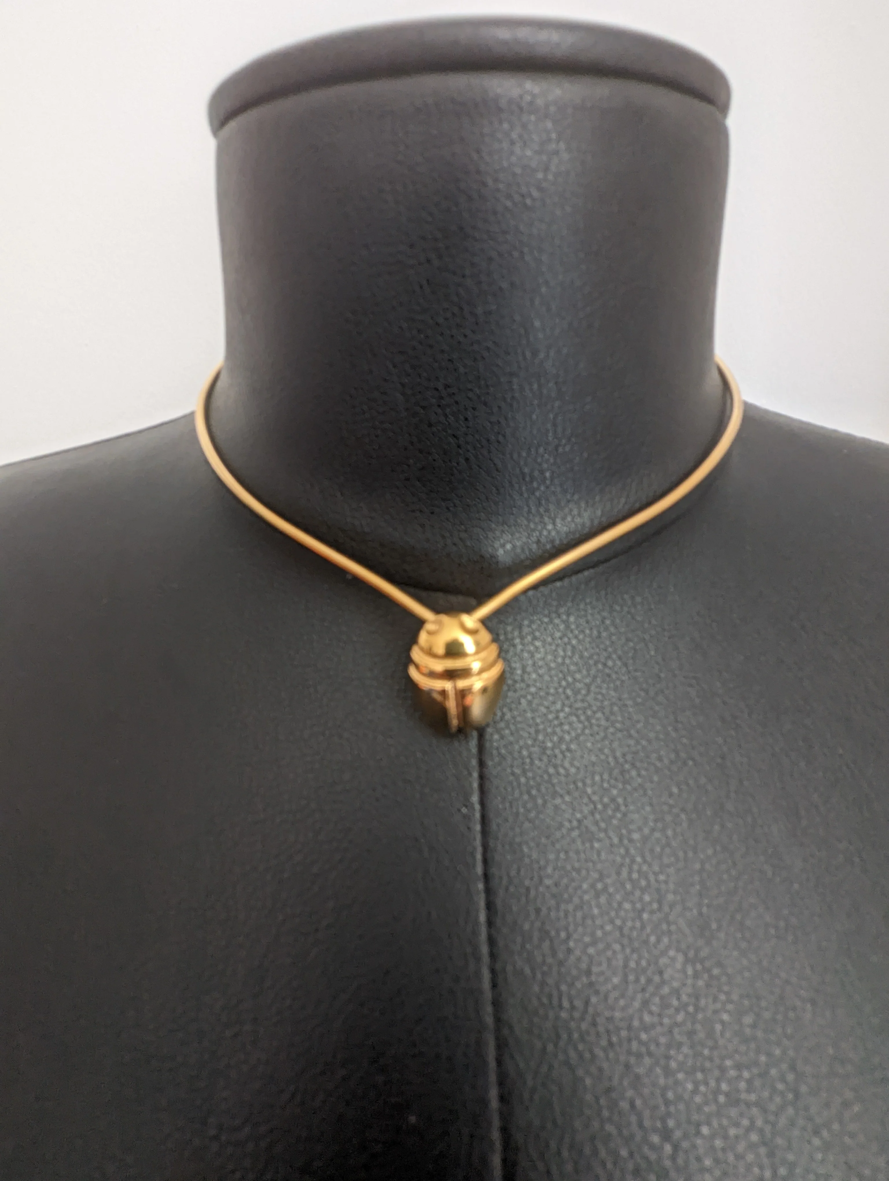 70s Egyptian Revival Gold Necklace By Monet - Image 5