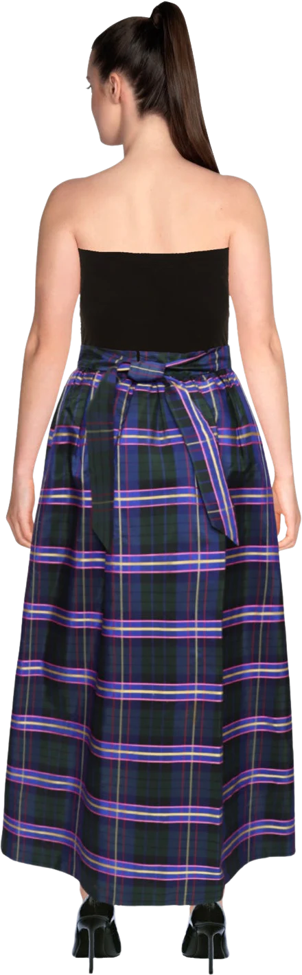 70s Ellen Tracy Plaid Taffeta Hostess Skirt L/xl by Ellen Tracy - Image 2