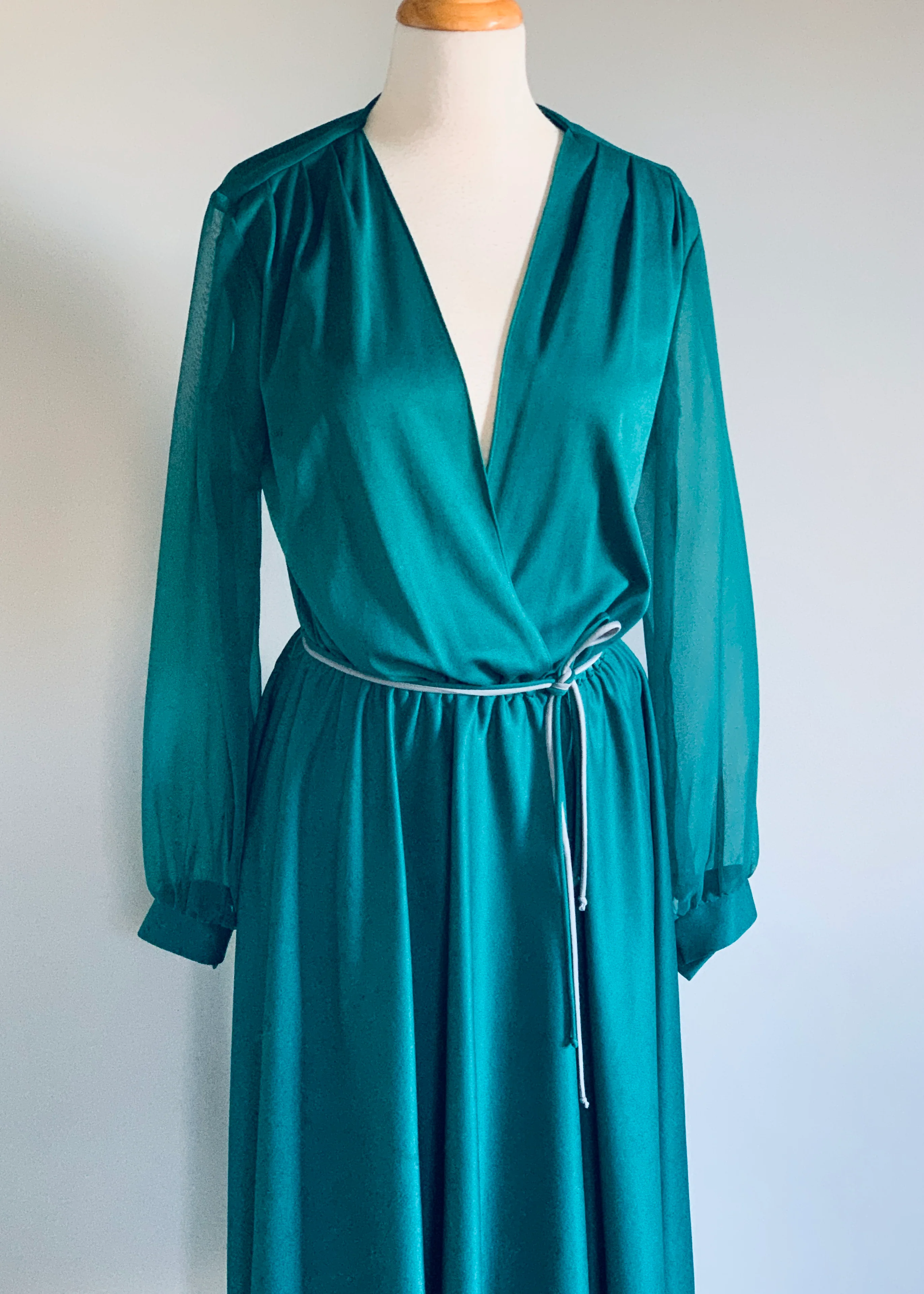 70s Emerald Green 70s Dress - Image 8