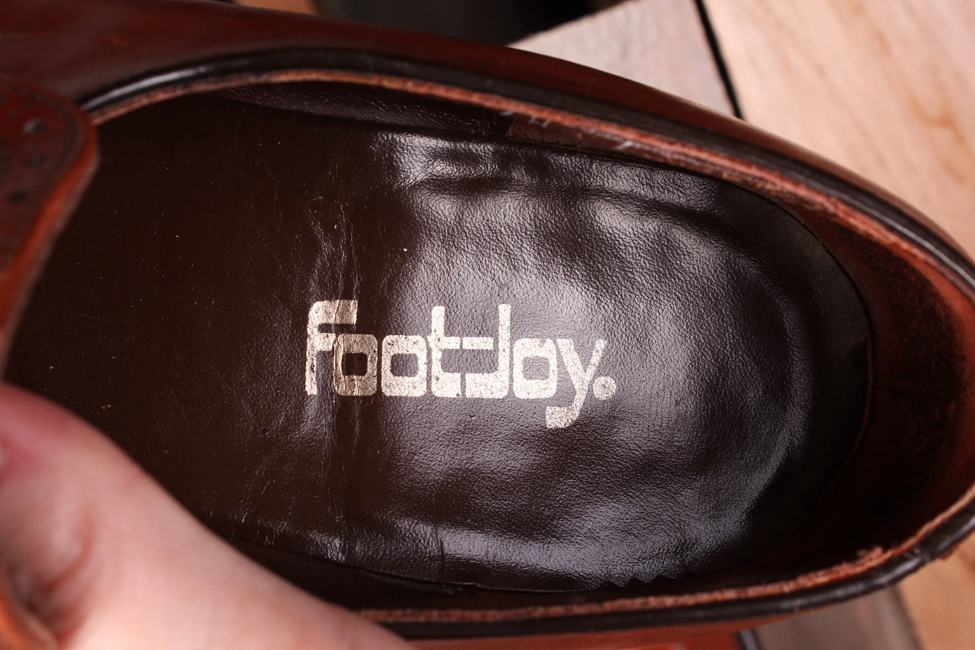 70s Era Footjoy Brand Men's Brown Leather Wingtips with Brass Buckles by Footjoy - Image 3