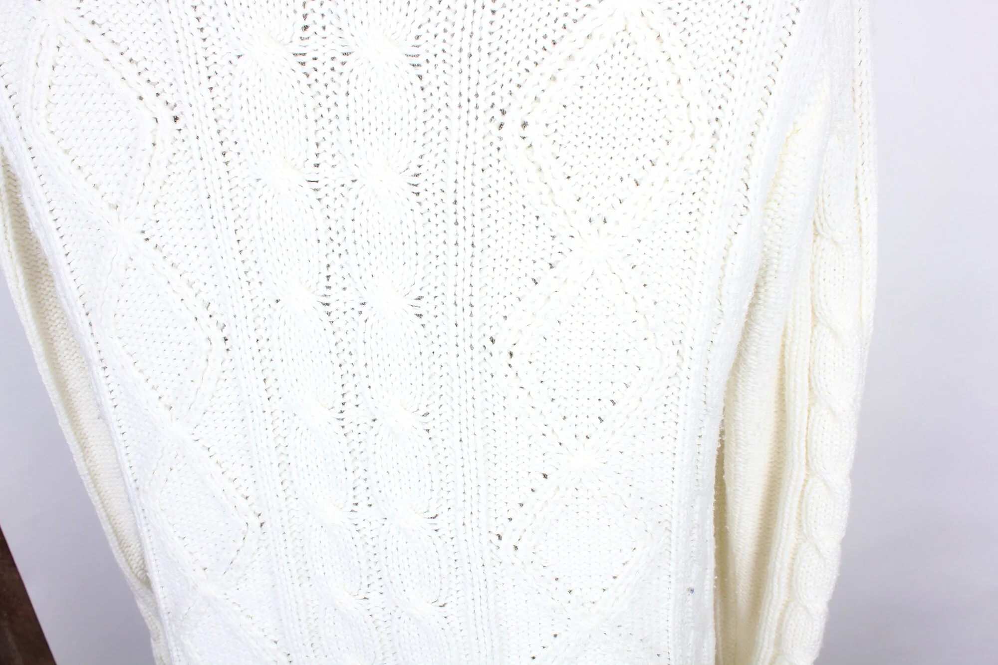 70s Era Heavy Cream King's Road Brand Acrylic Men's Sea Captain Cable Knit Style Sweater by King's Road - Image 4