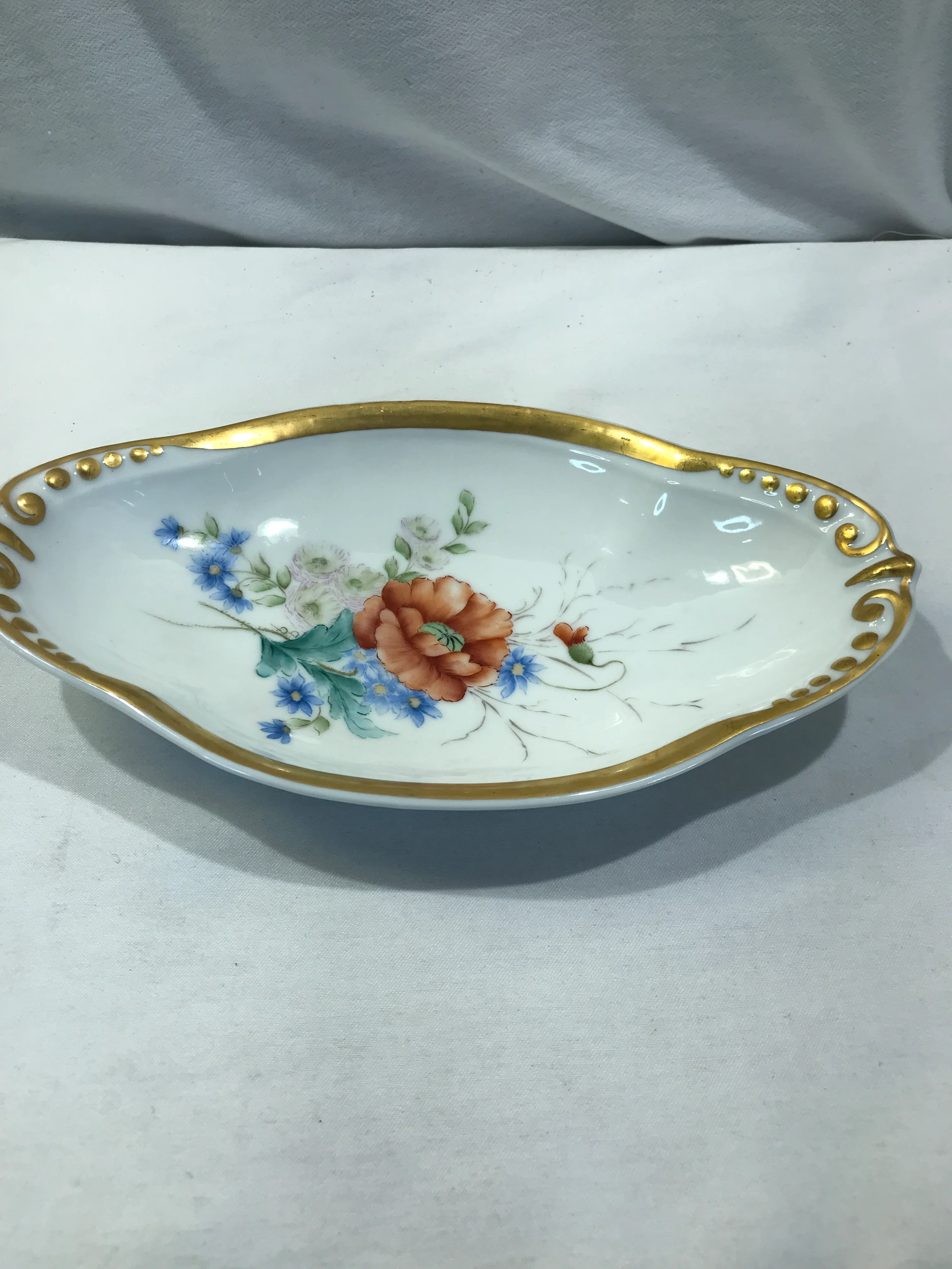 70s Fine China Porcelain Oval Serving Dish - Image 3