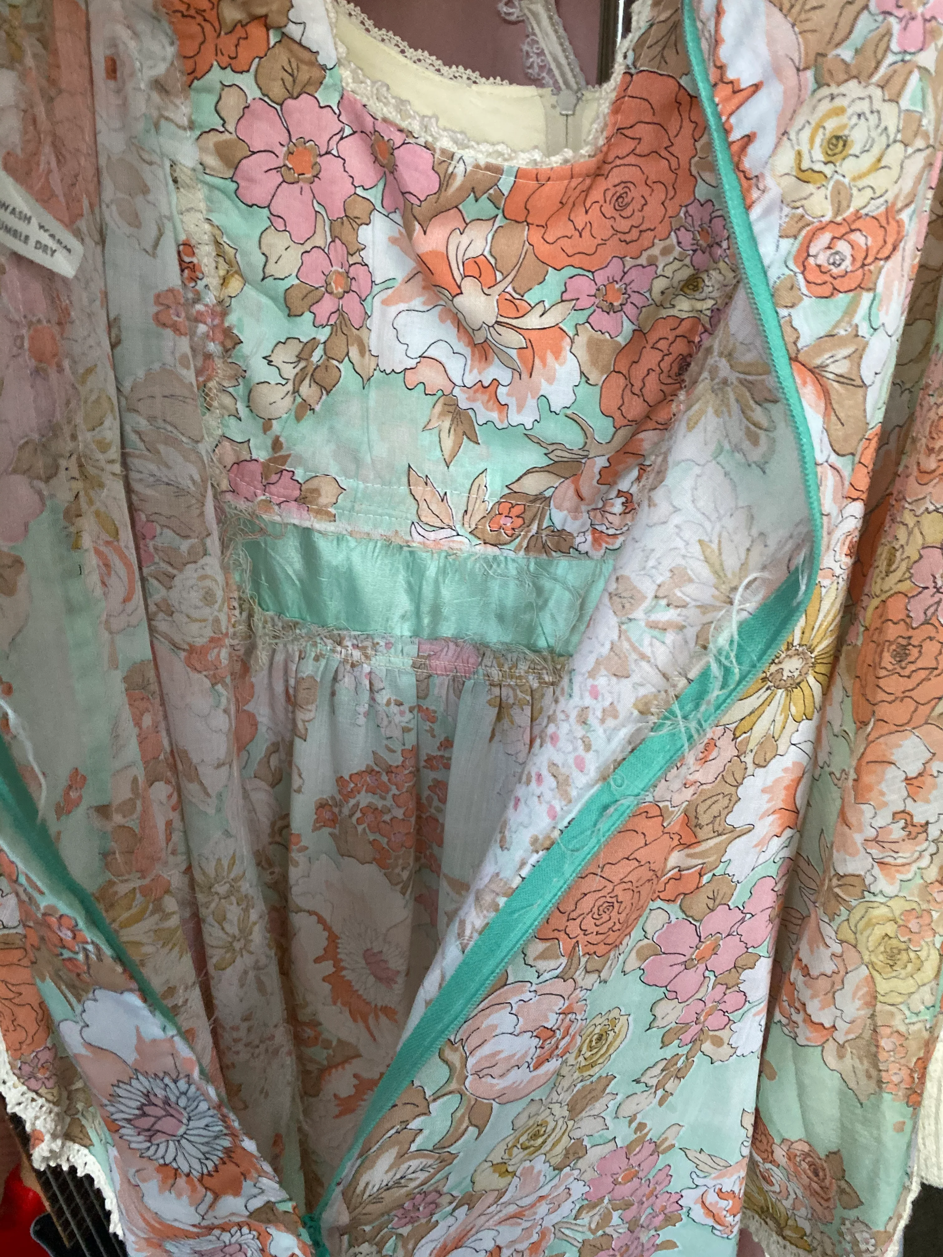 70s Floral Angel Sleeve Prairie Maxi Dress - Image 10