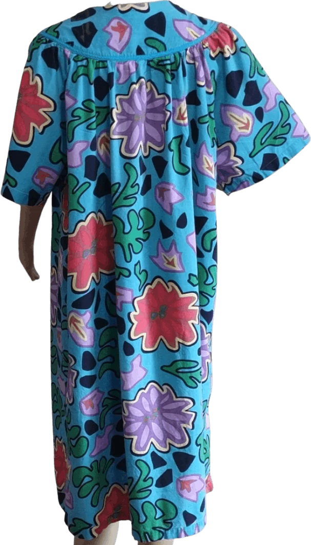 70's Floral Button Front Kaftan by Kelly Reed - Image 2