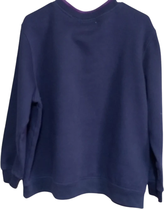 70s Floral Embroidery Navy Cotton Poly Sweatshirt By Extra Shenanigans - Image 2