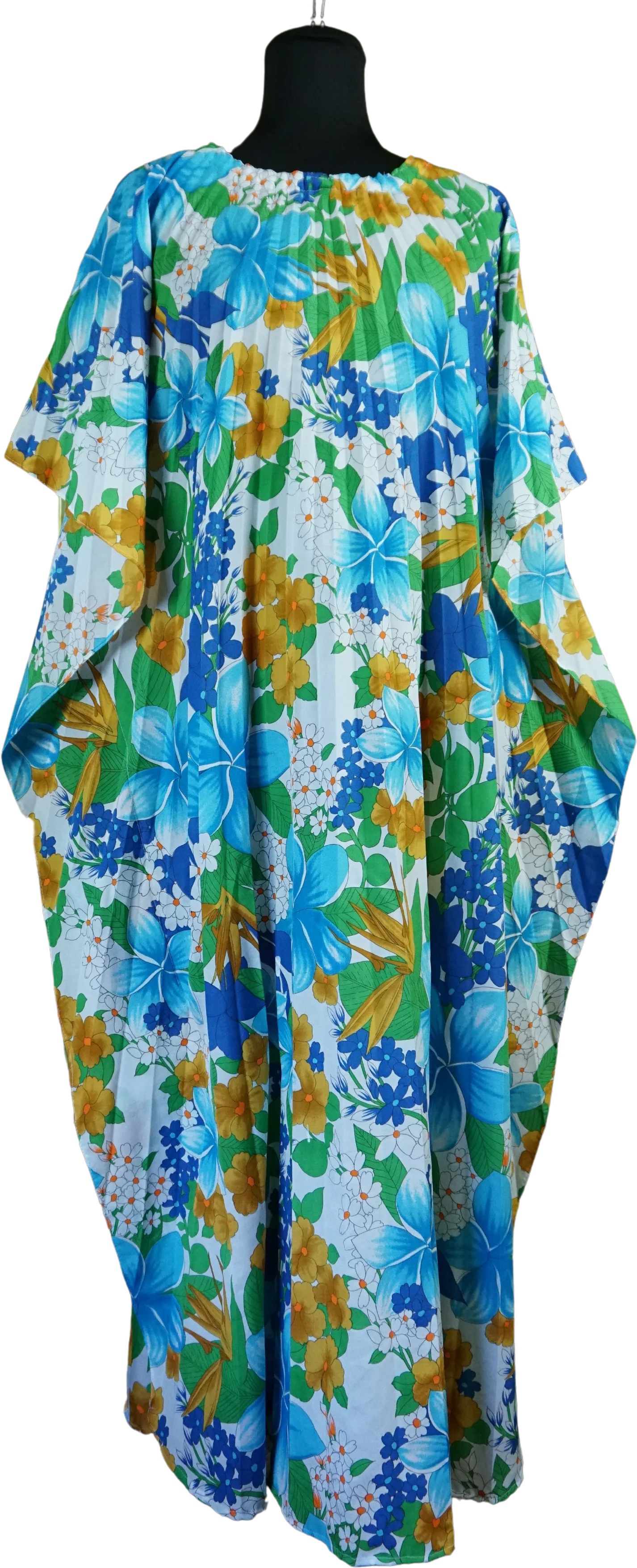 70s Flower Power Accordion Pleat Caftan
