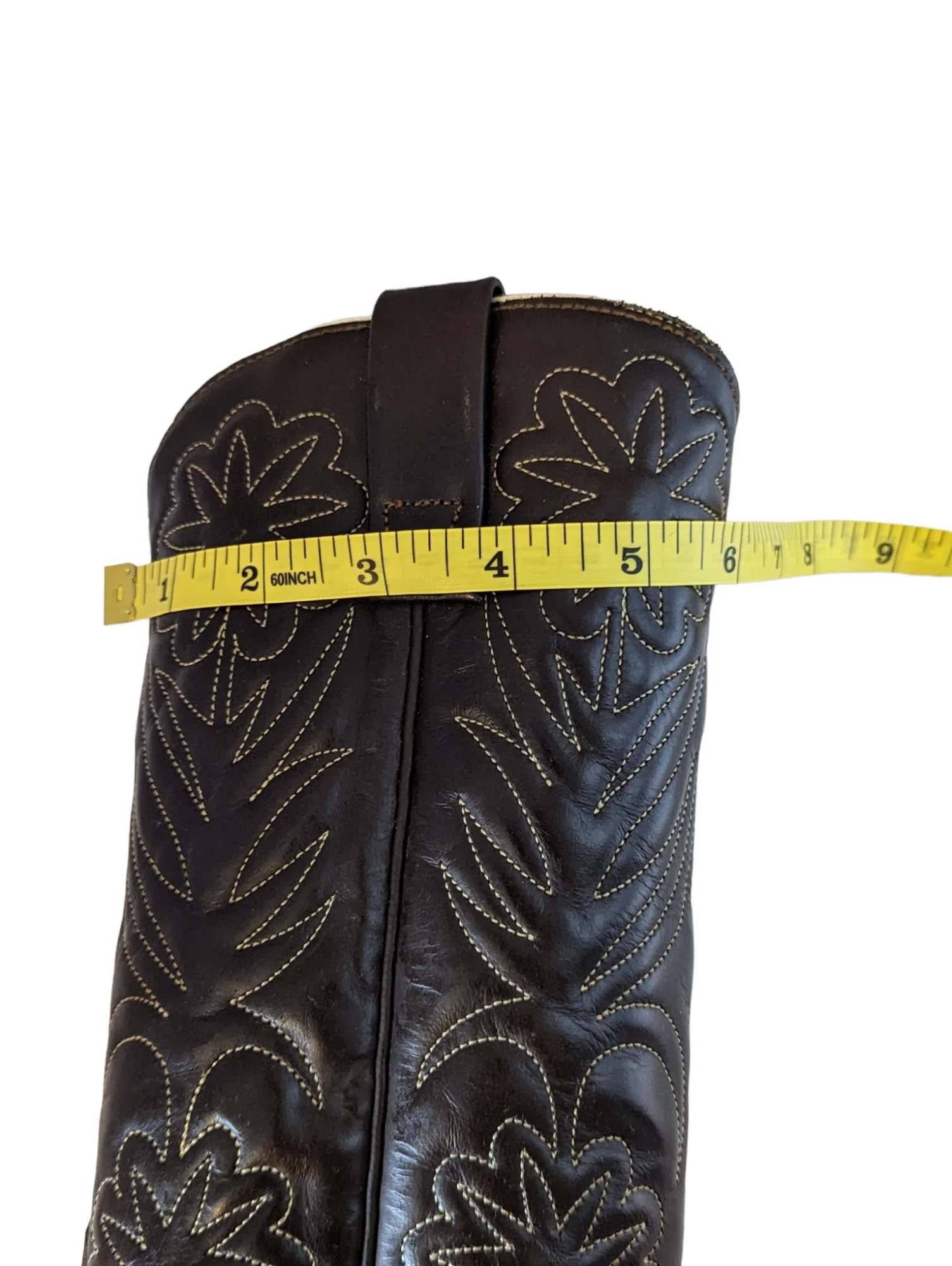 70s Flower Stitch Cowboy Western Boots Size 6 A Narrow By Acme - Image 9