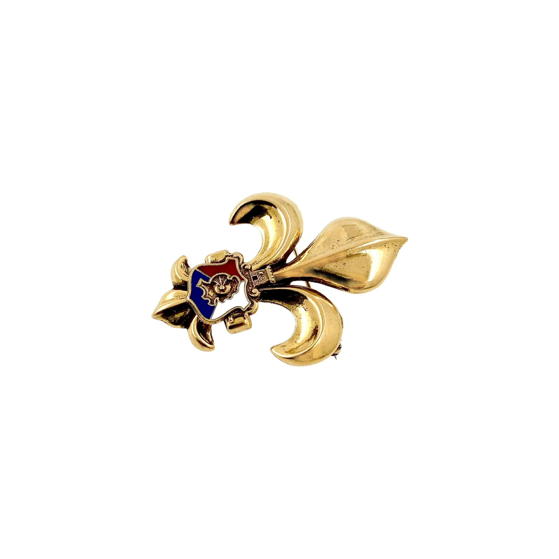 70s France Fleur De Lis 3d Brooch Pin By France - Image 5