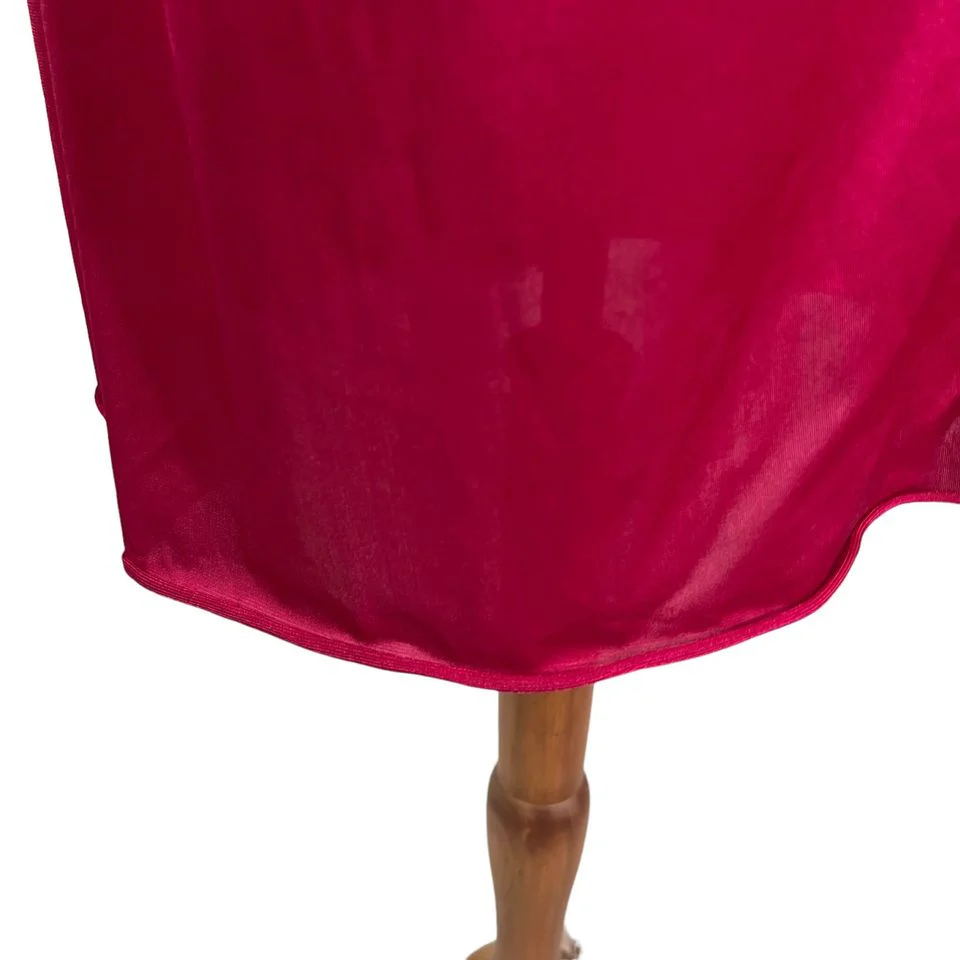 70s Fuchsia Pink Nylon Nightgown M By Feathered - Image 3