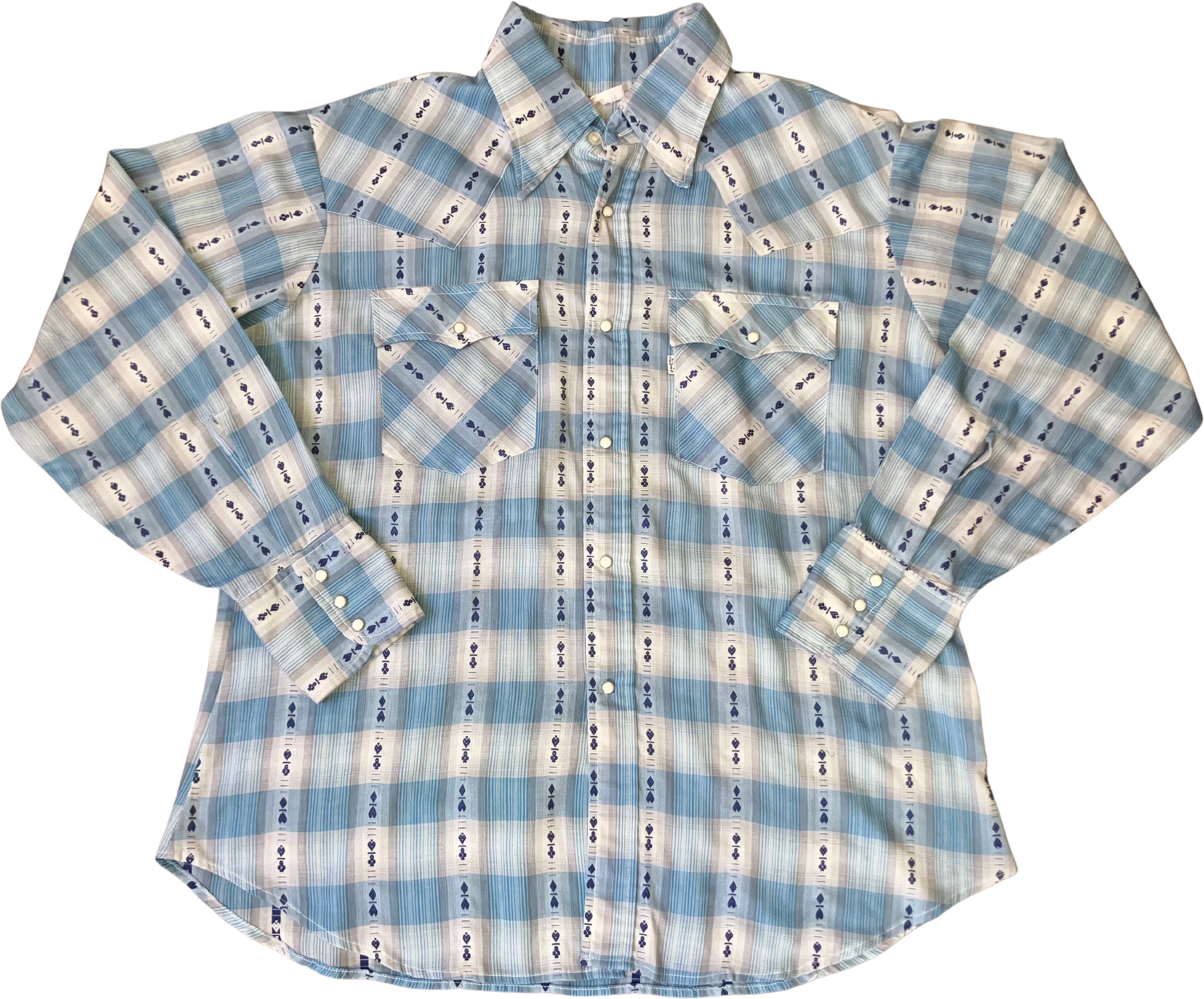 70s Gambler Western Shirt Poker Card Suits By Levi's