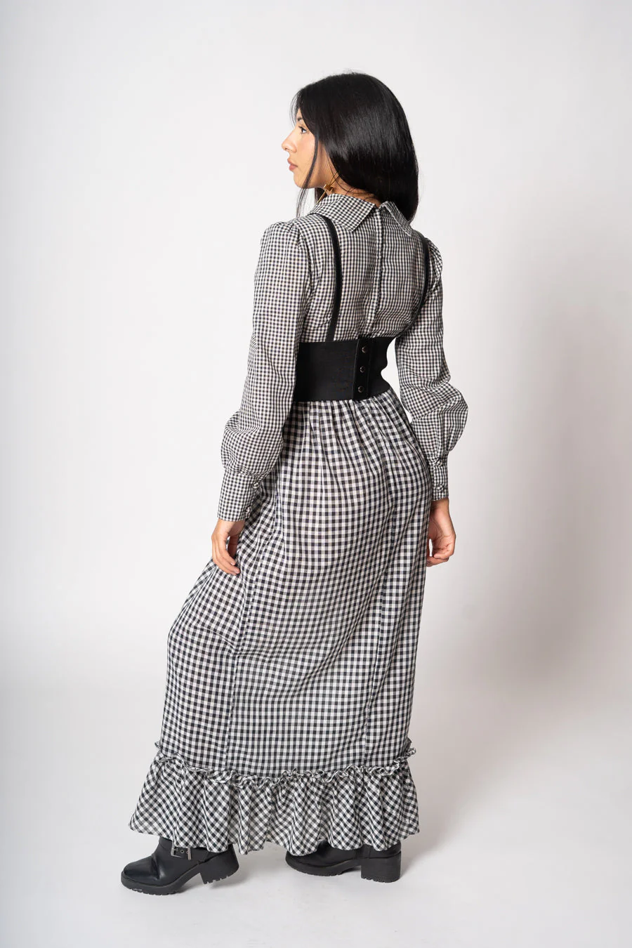 70s Gingham Maxi Dress - Image 8