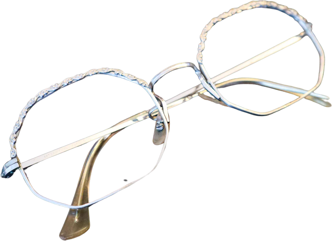 70s Gold Filled Silver Wire Rim Eyeglass Frames By Artcraft - Image 3