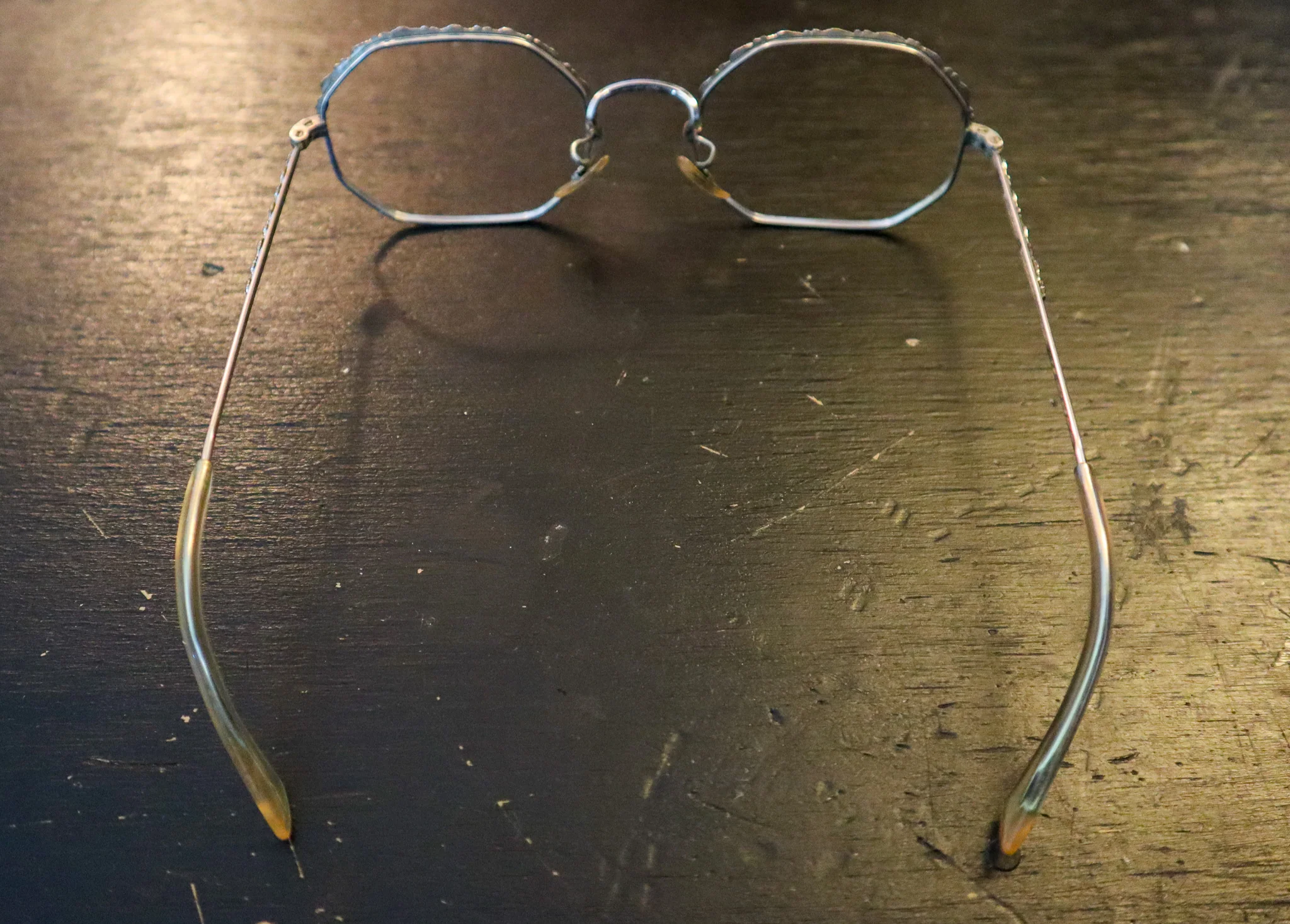 70s Gold Filled Silver Wire Rim Eyeglass Frames By Artcraft - Image 4