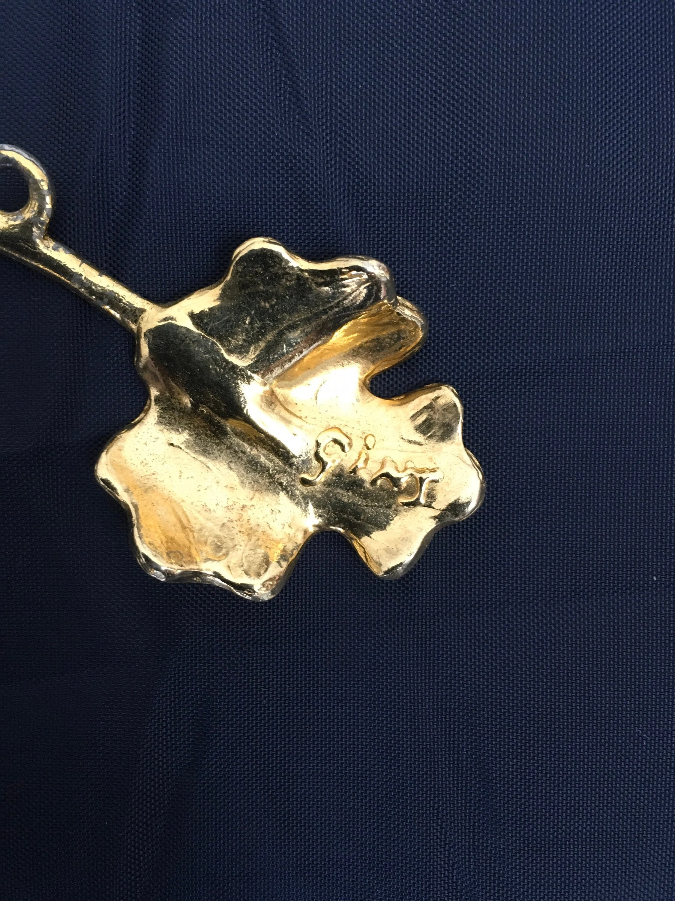70's Gold Leaves Collar Necklace - Image 3