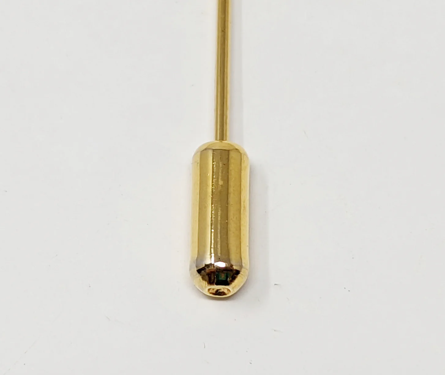 70s Gold Tone Striped Mushroom Stick Straight Pin - Image 4