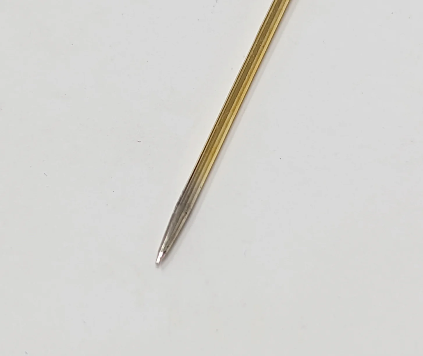 70s Gold Tone Striped Mushroom Stick Straight Pin - Image 5