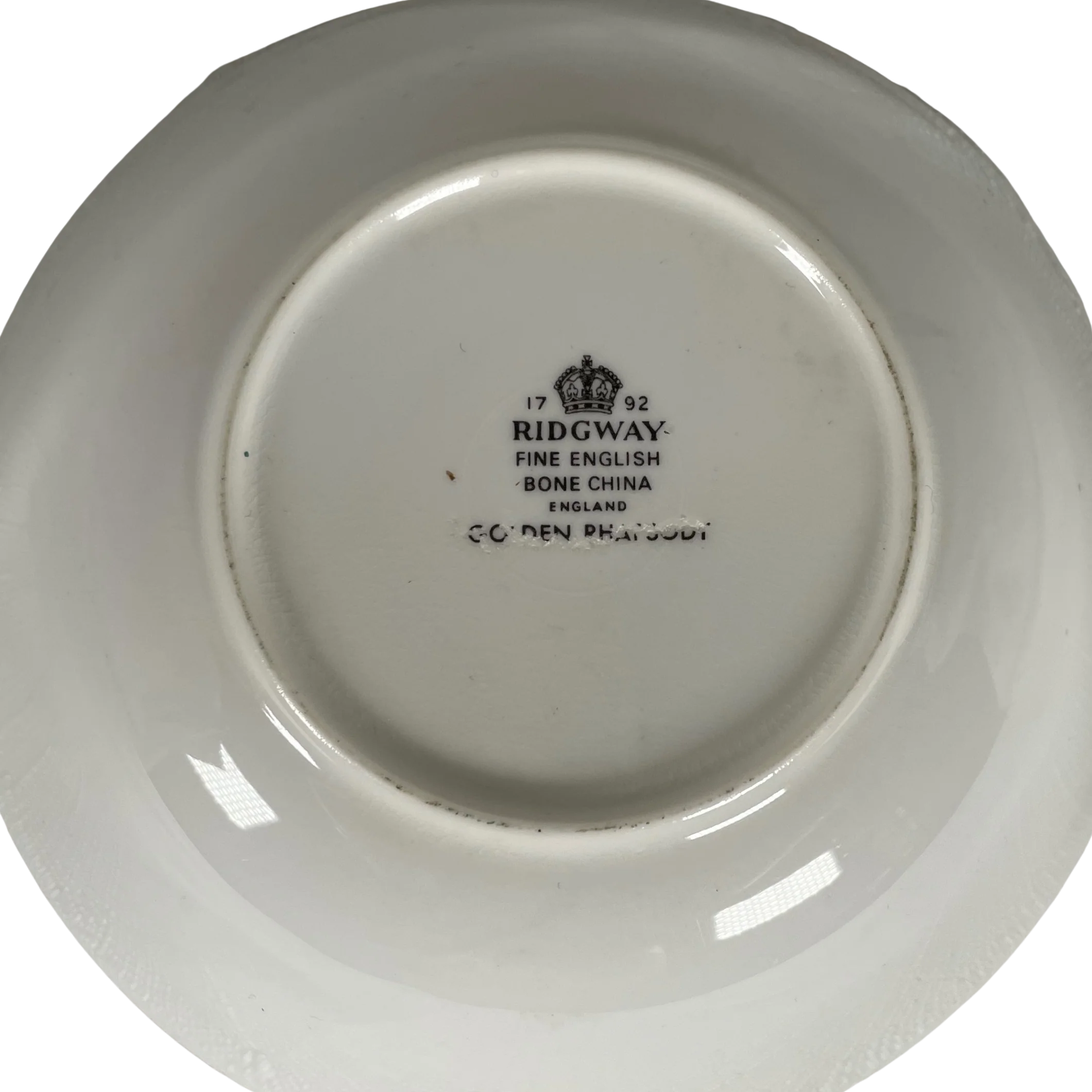 70s Golden Rhapsody Rimmed Cream Bowl By Ridgeway - Image 2