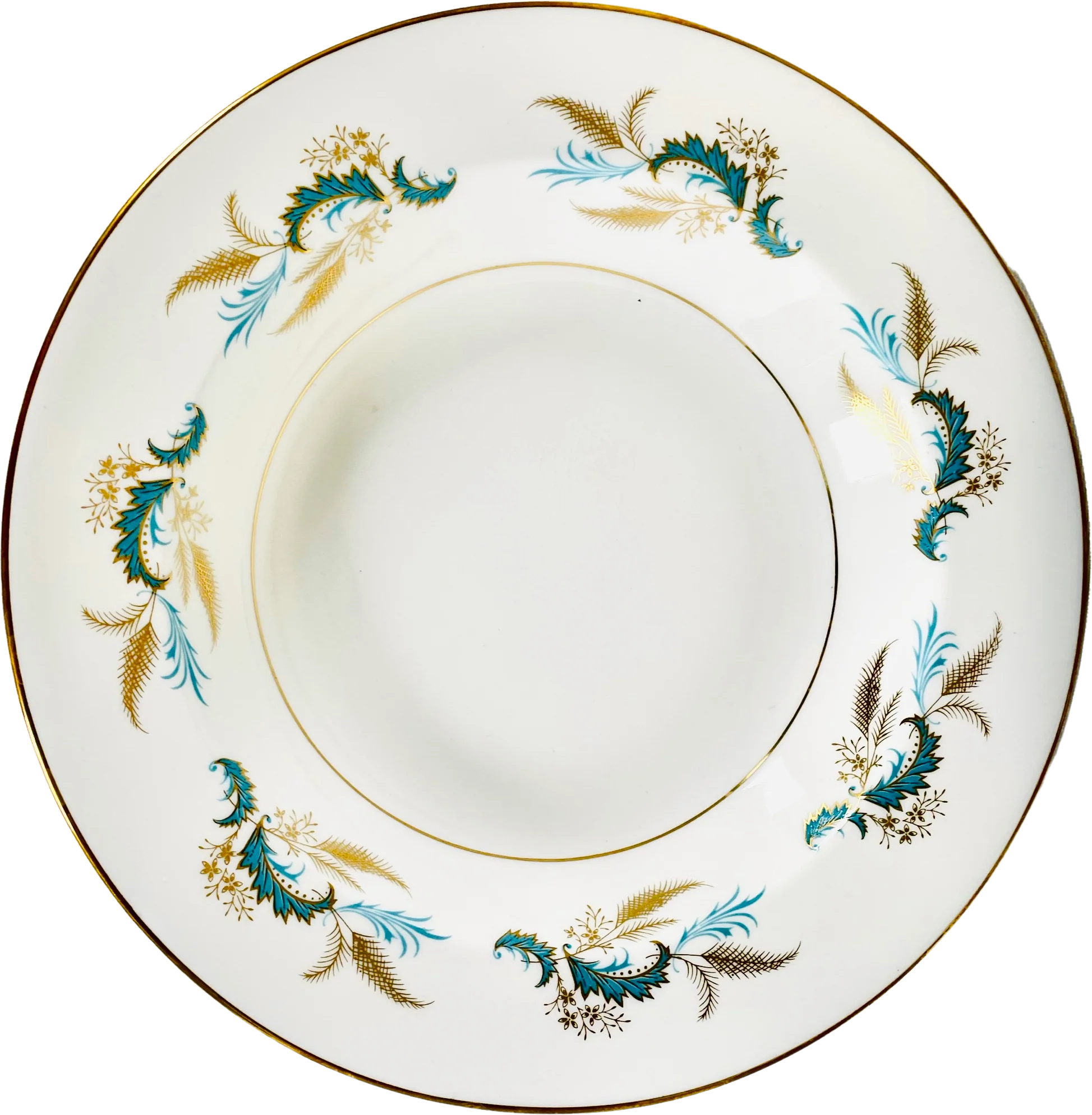 70s Golden Rhapsody Rimmed Soup Bowl, By Ridgeway