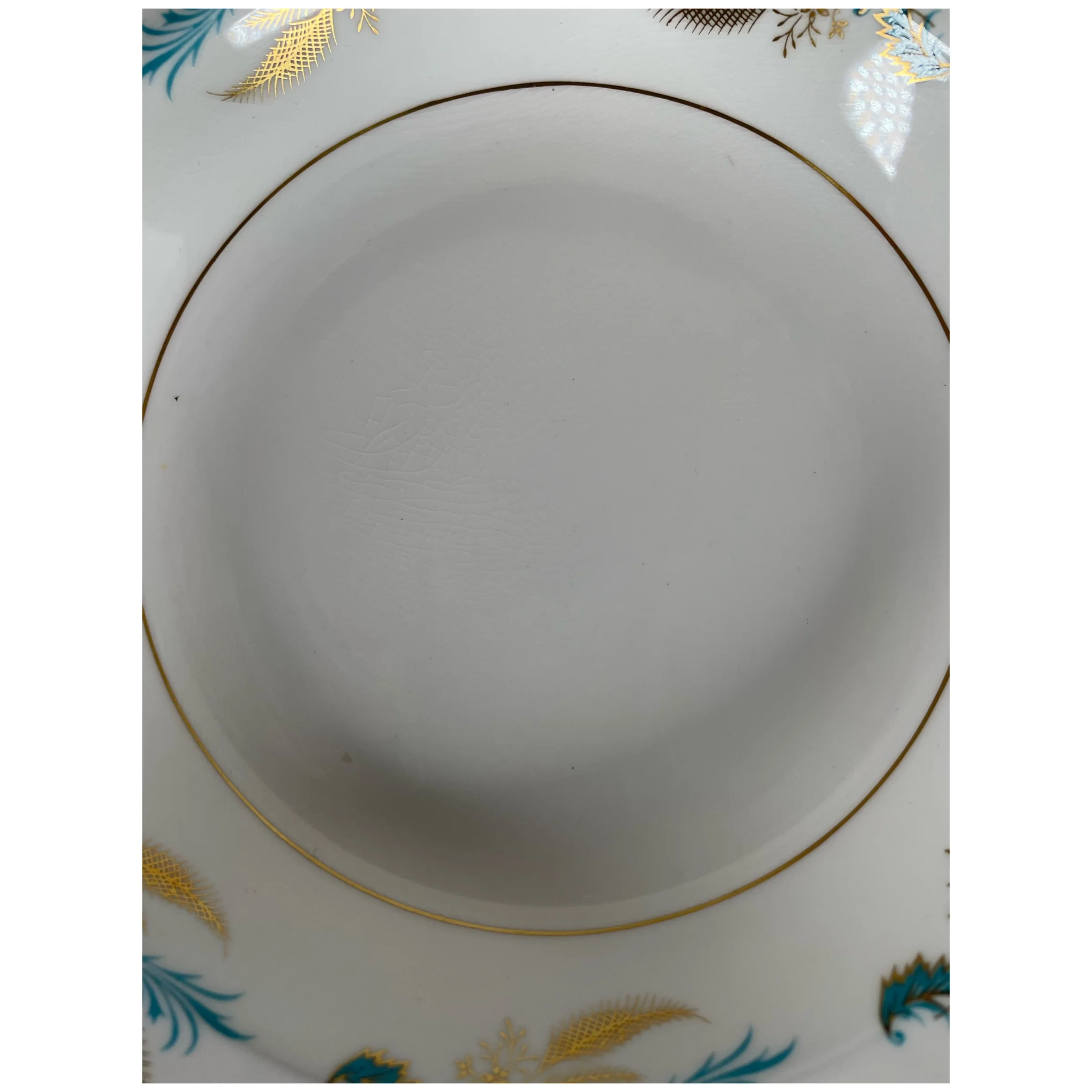 70s Golden Rhapsody Rimmed Soup Bowl By Ridgeway - Image 5