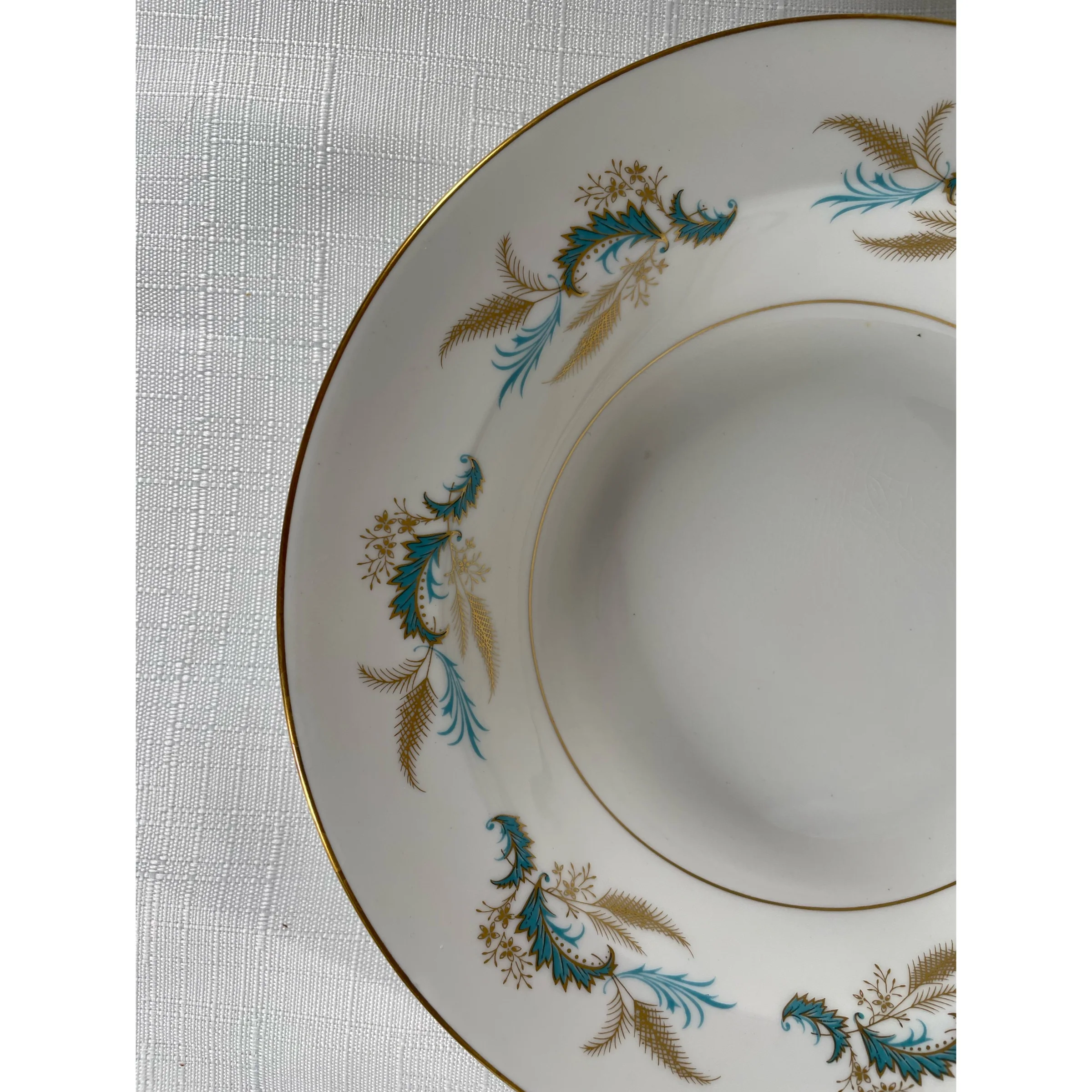 70s Golden Rhapsody Rimmed Soup Bowl, By Ridgeway - Image 4