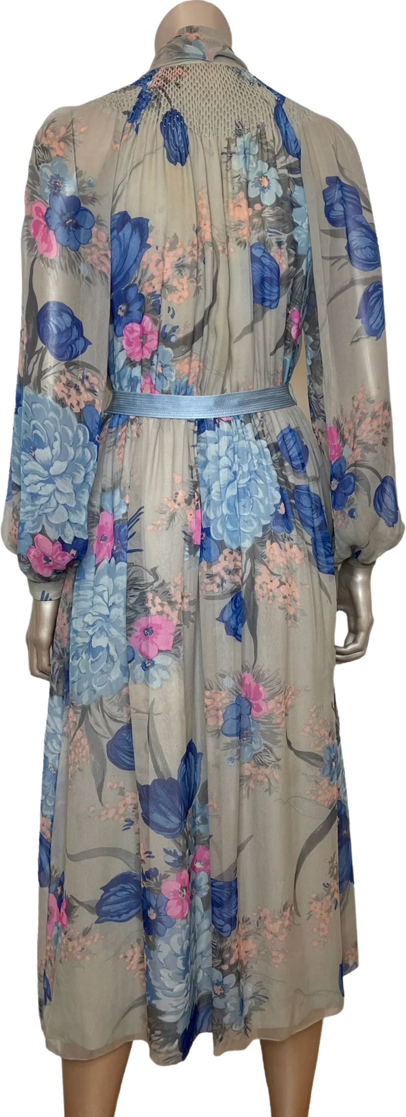 70s Gorgeous Silk Floral Dress Made In Japan By Hanae Mori - Image 2