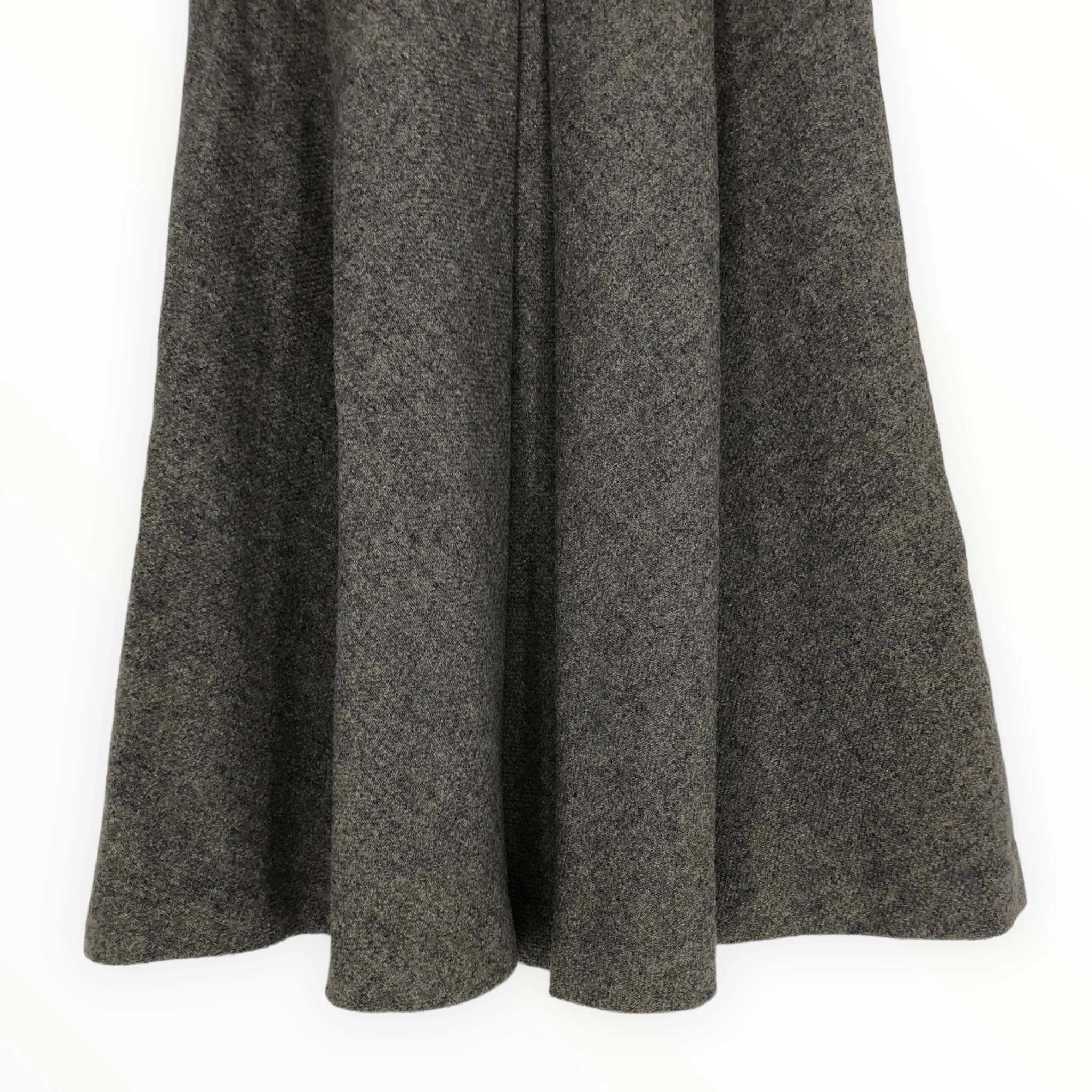 70s Gray Wool Pleat Front Midi Skirt By Evan Picone - Image 5