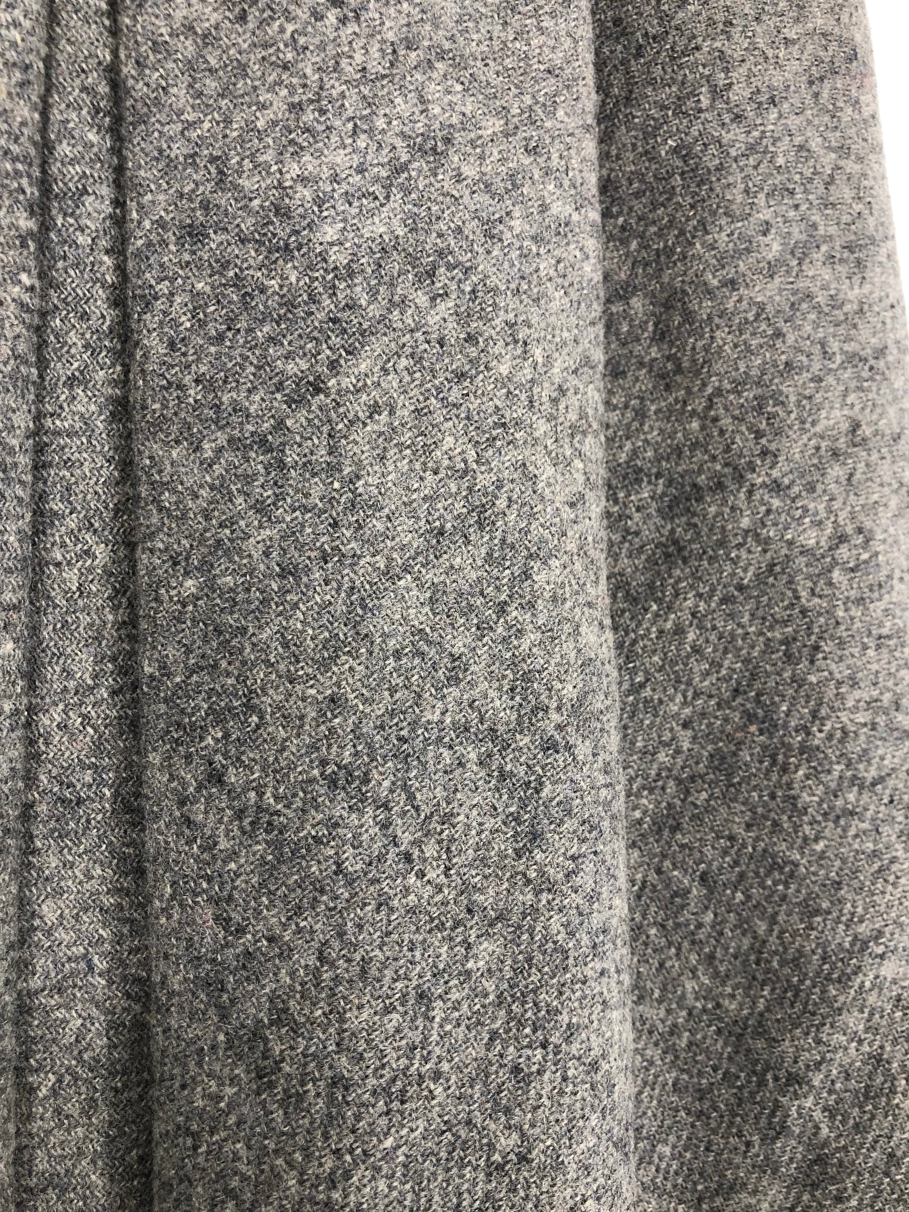 70s Gray Wool Pleat Front Midi Skirt By Evan Picone - Image 7