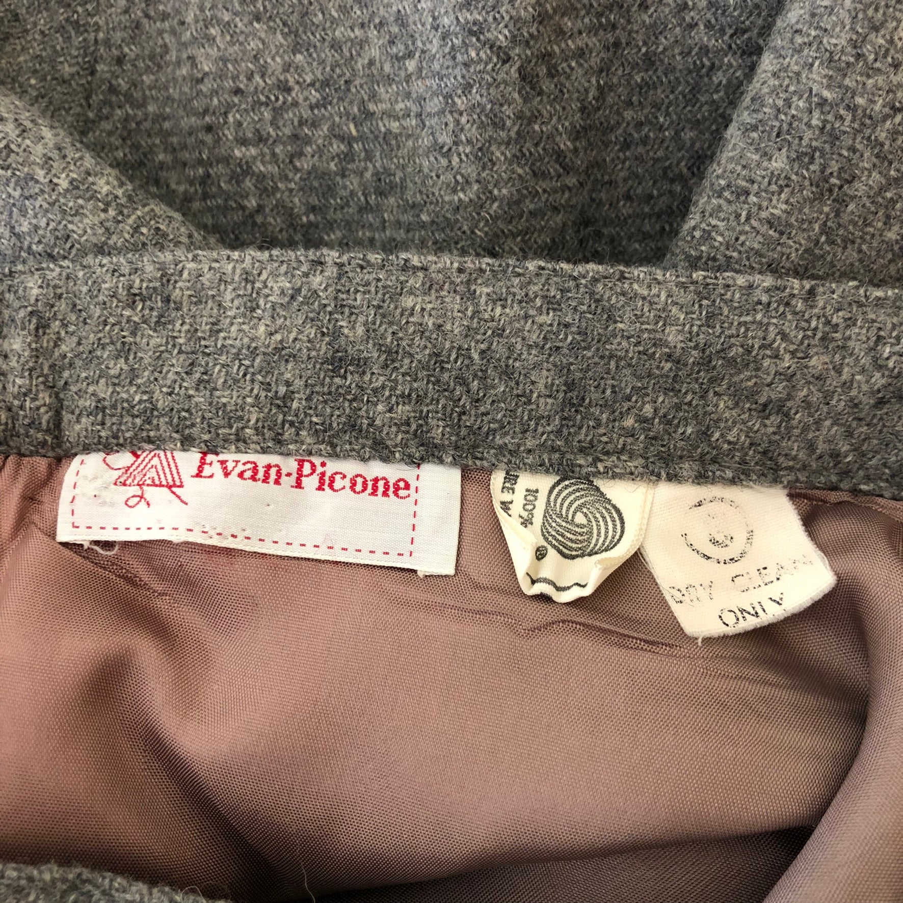 70s Gray Wool Pleat Front Midi Skirt By Evan Picone - Image 8