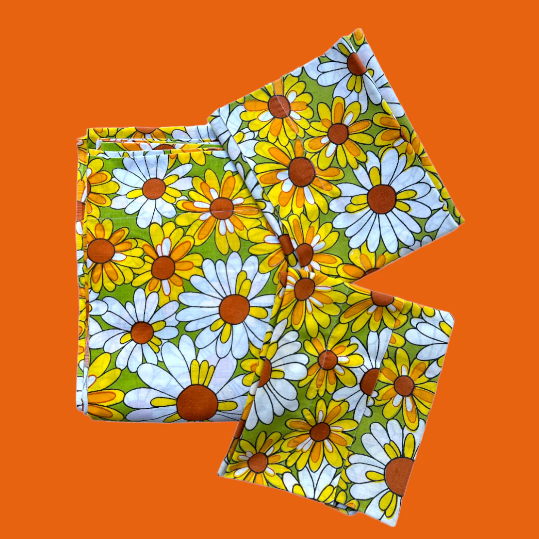 70s Groovy Floral Sheet And Two Pillowcase Set By St. Mary's - Image 3