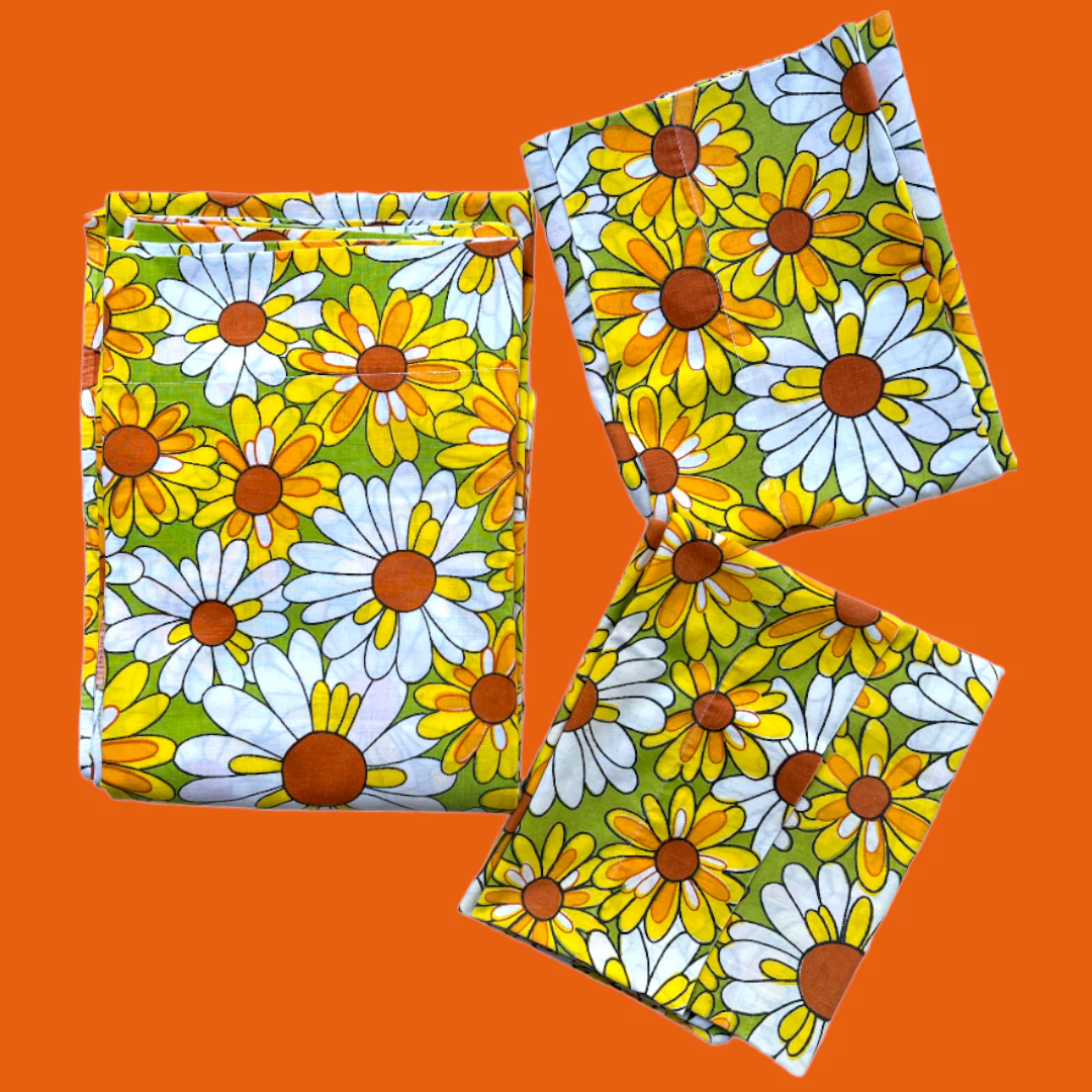 70s Groovy Floral Sheet And Two Pillowcase Set By St. Mary's - Image 8
