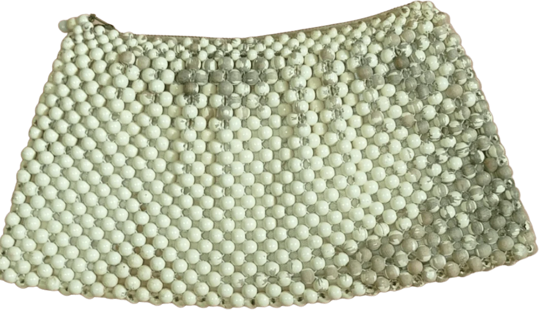 70's Hand Beaded Japanese Clutch with Zip Closure by Sass By Josef