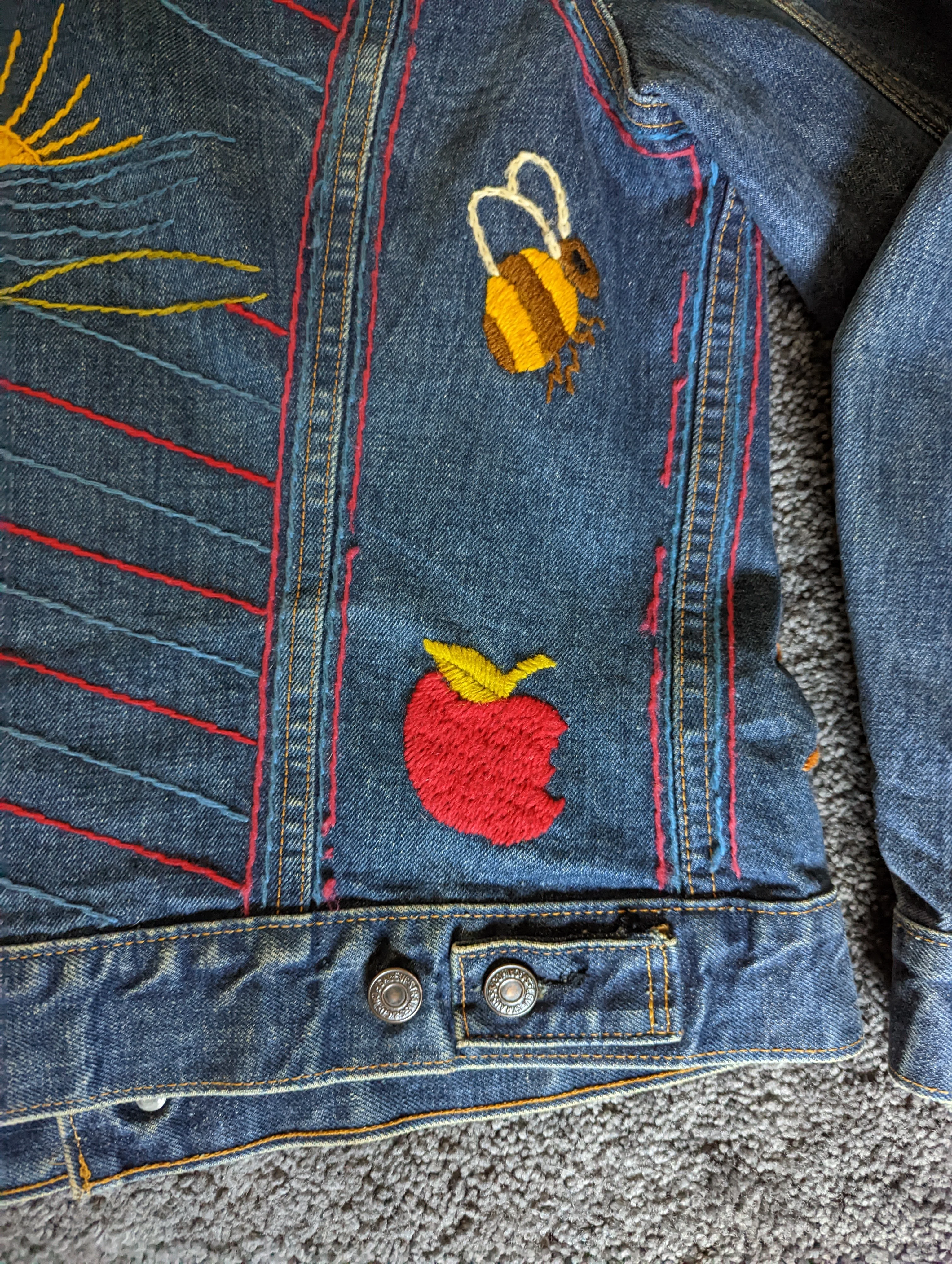 70s Hand Embroidered Denim Trucker Jacket by Levi's - Image 11