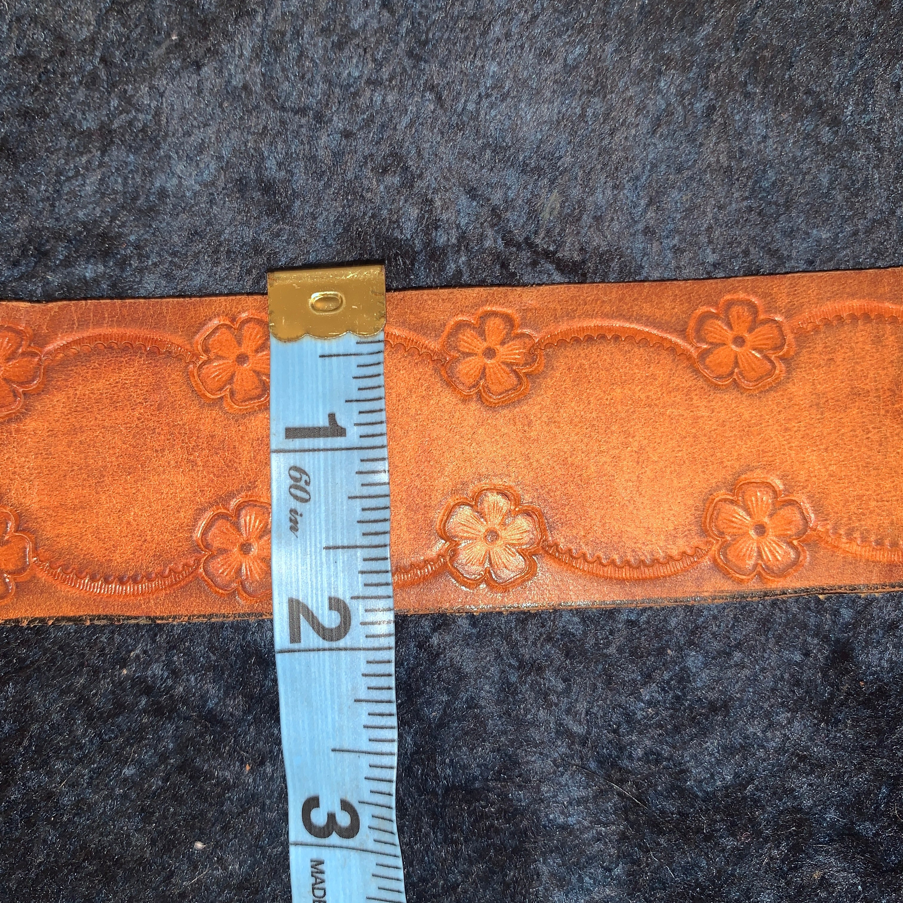 70s Handmade Tooled Leather Belt - Image 7