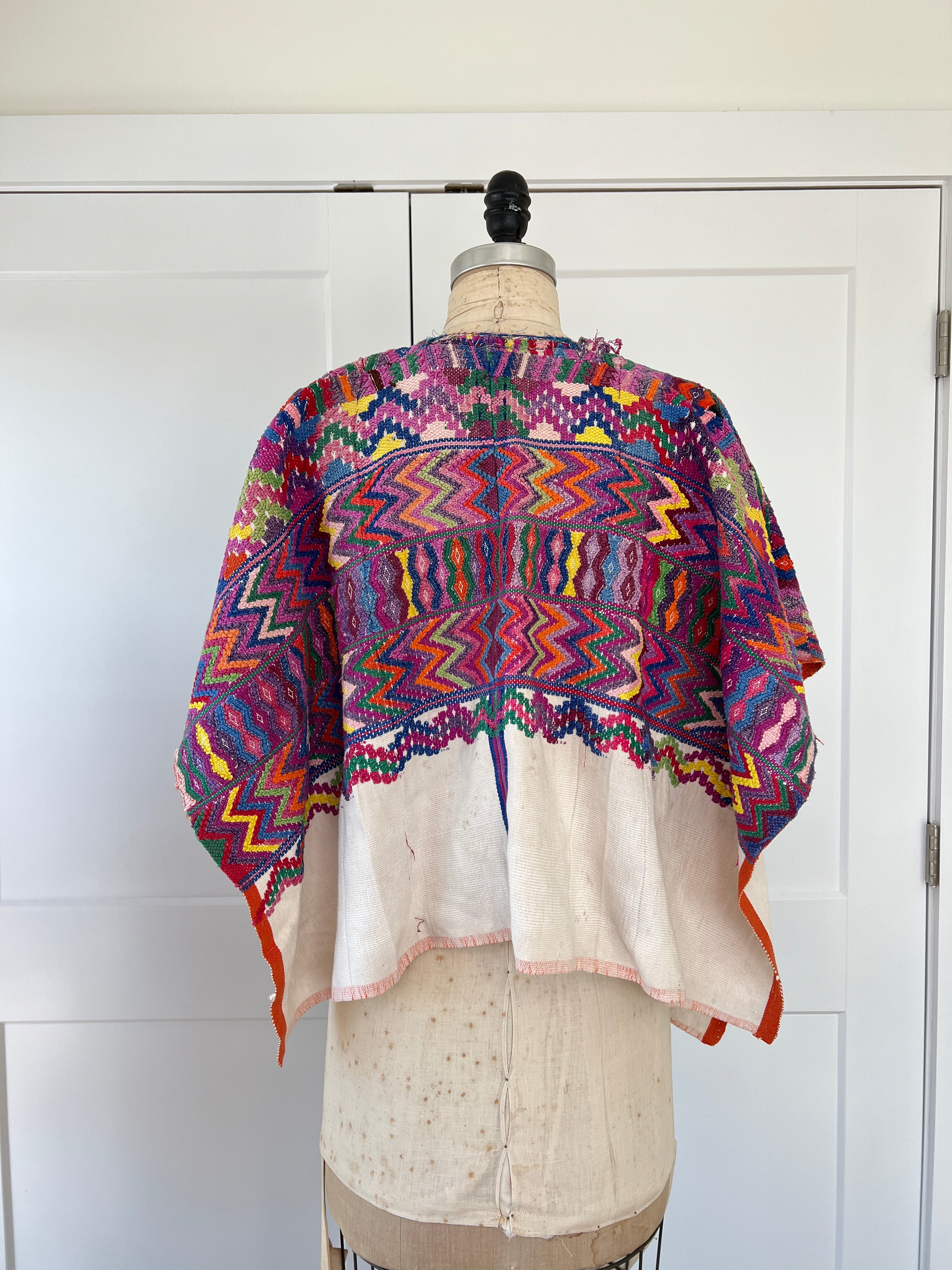 70s Heavily Embroidered Poncho - Image 6