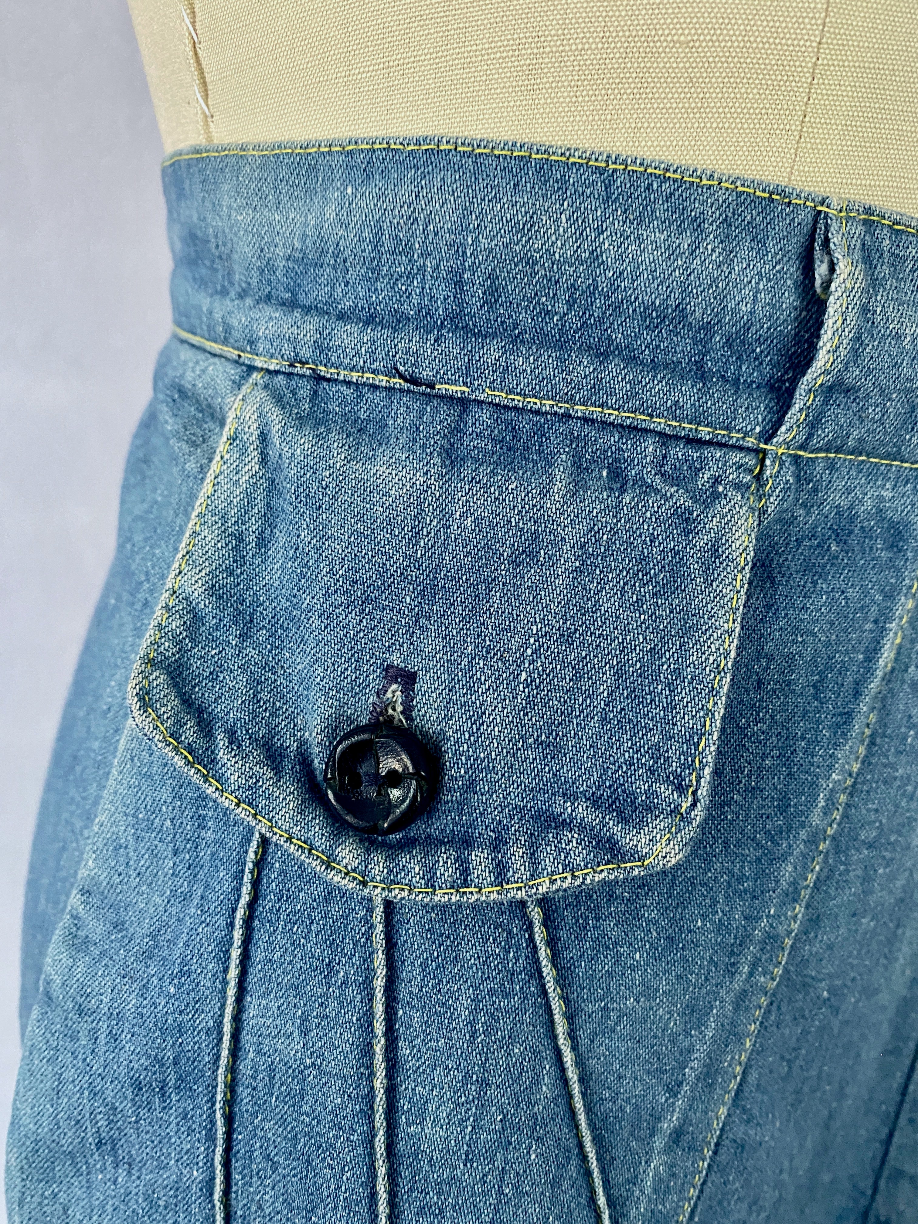 70s High-waisted Denim Skirt By Happy Legs Denim - Image 6