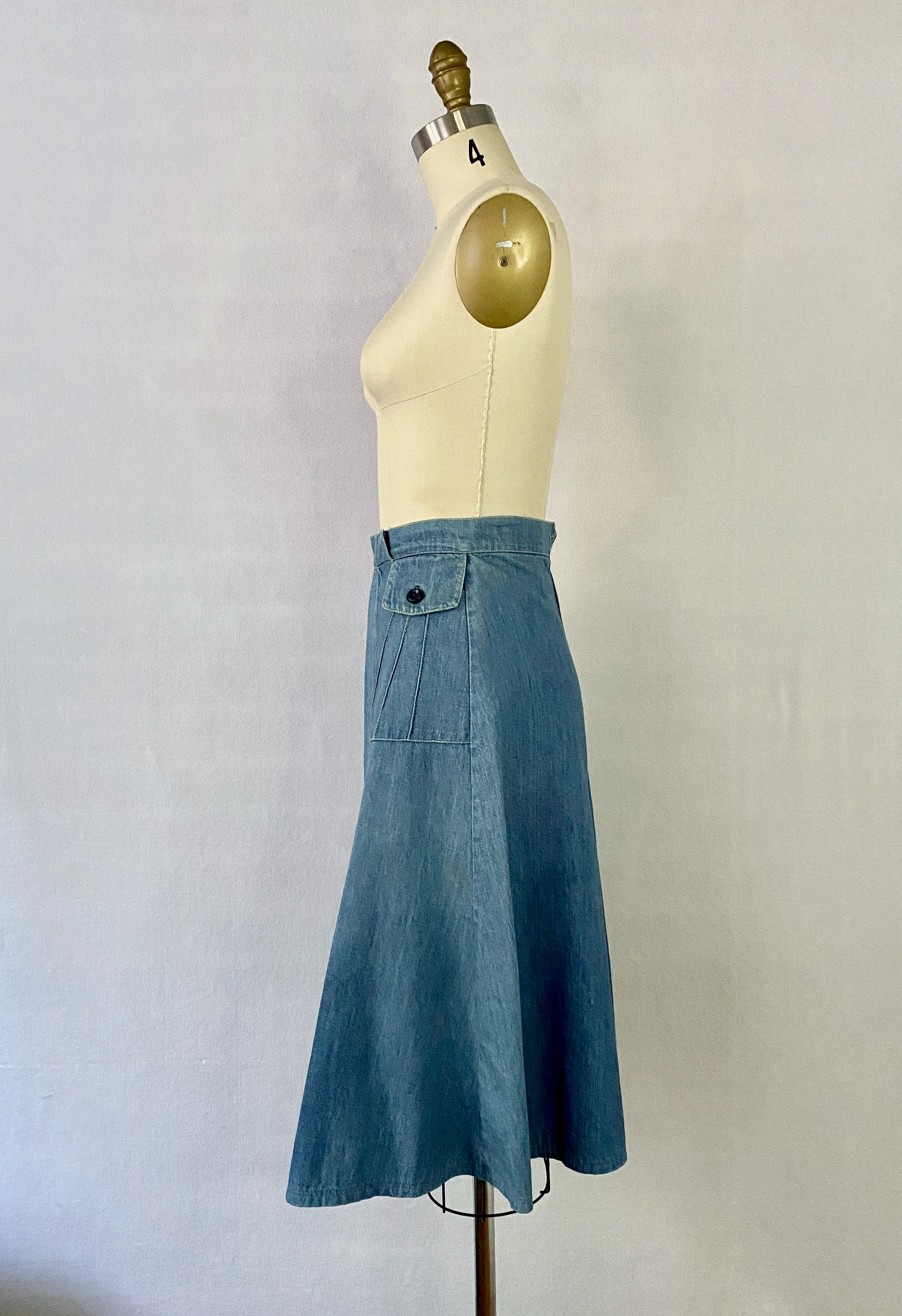 70s High-waisted Denim Skirt By Happy Legs Denim - Image 7