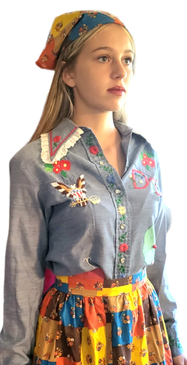 70s Fabulous Chambray Embroidered Shirt by Wrangler - Image 6