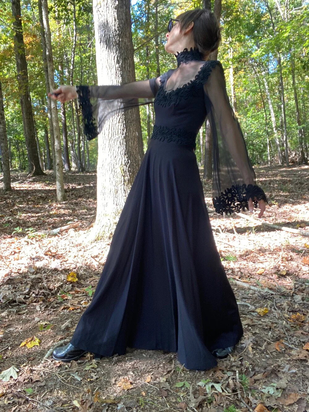 70s Illusion Flared Sleeves Maxi By Lillie Rubin Collection 700 - Image 4