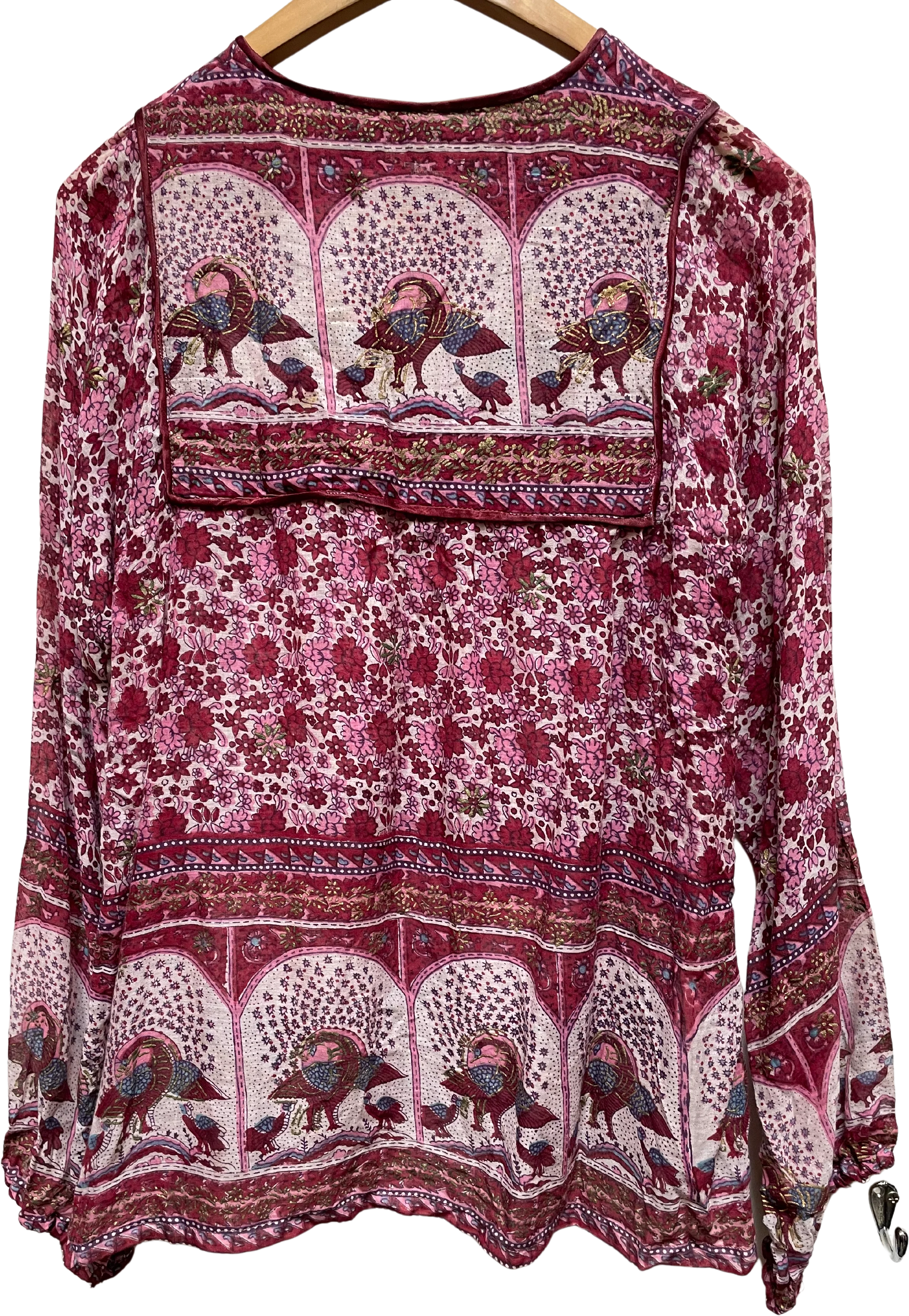 70s Indian Cotton Gauze Blouse Hippie Boho By Anand - Image 2
