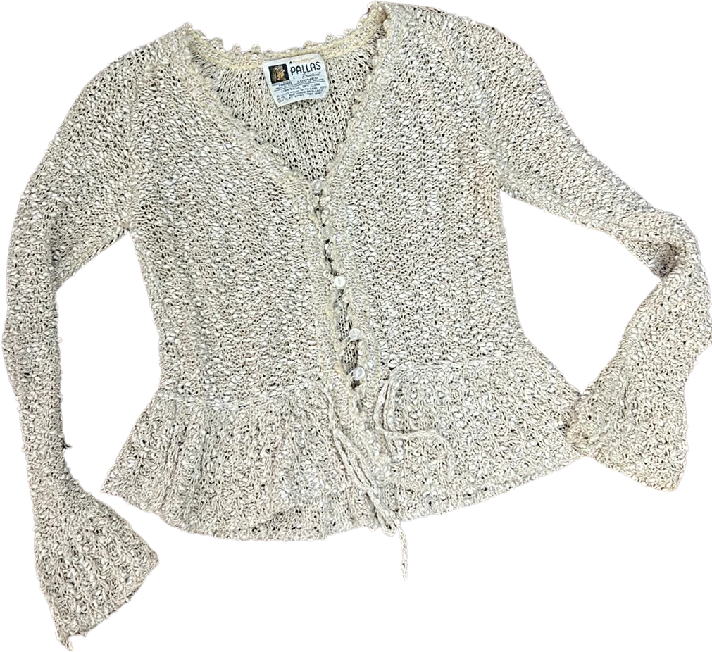 70s Irish Linen Ladies Cardigan By Pallas